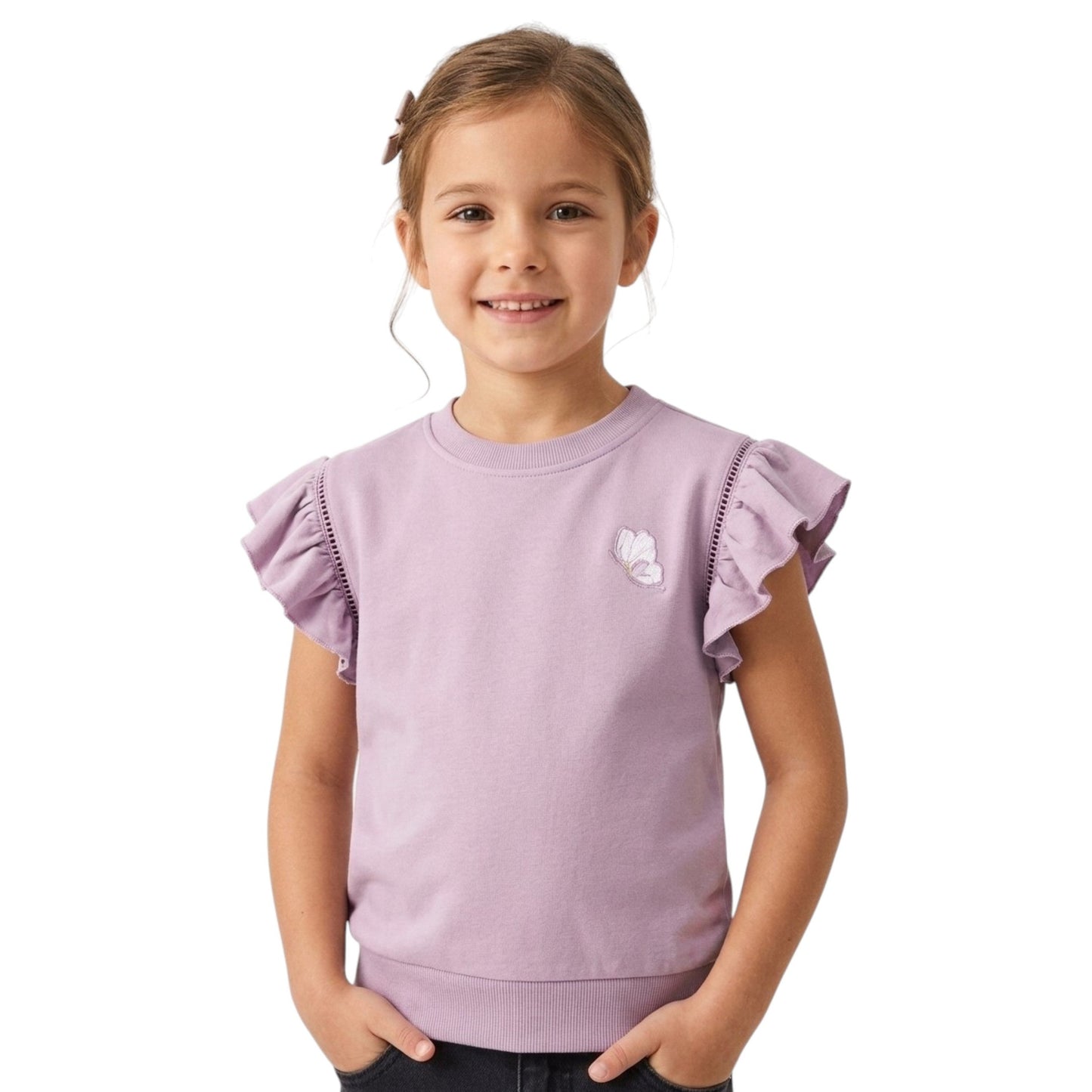 Kids Girl's Plain Top,Purple