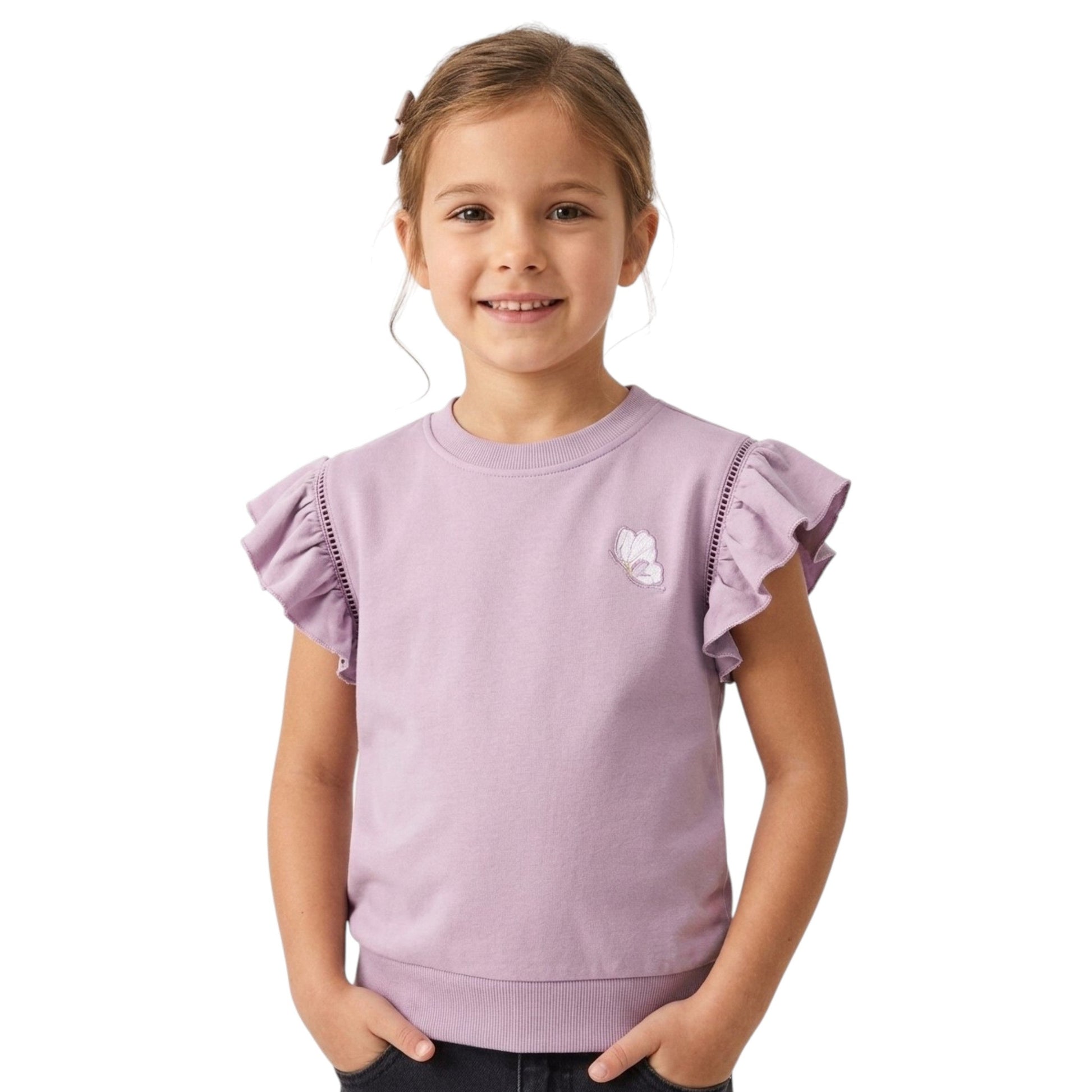 Kids Girl's Plain Top,Purple