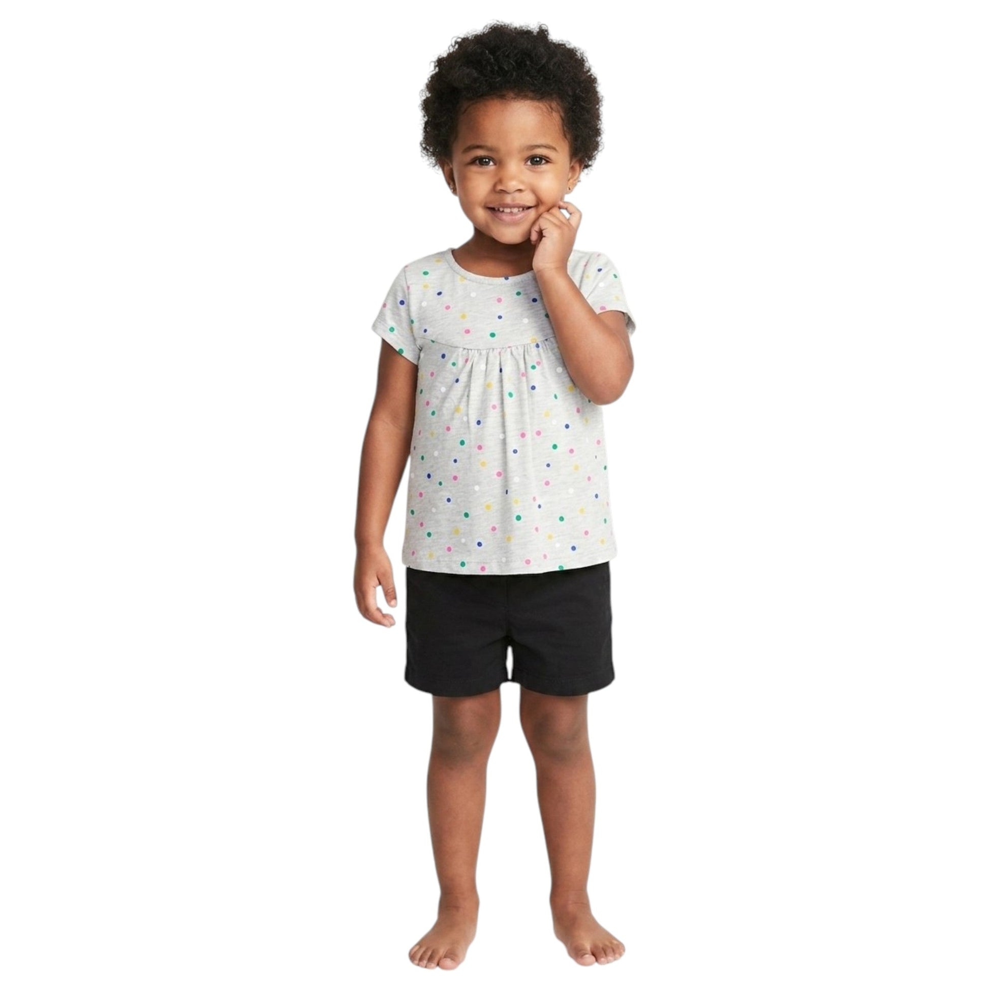 Kids Girl's Printed Top,Grey
