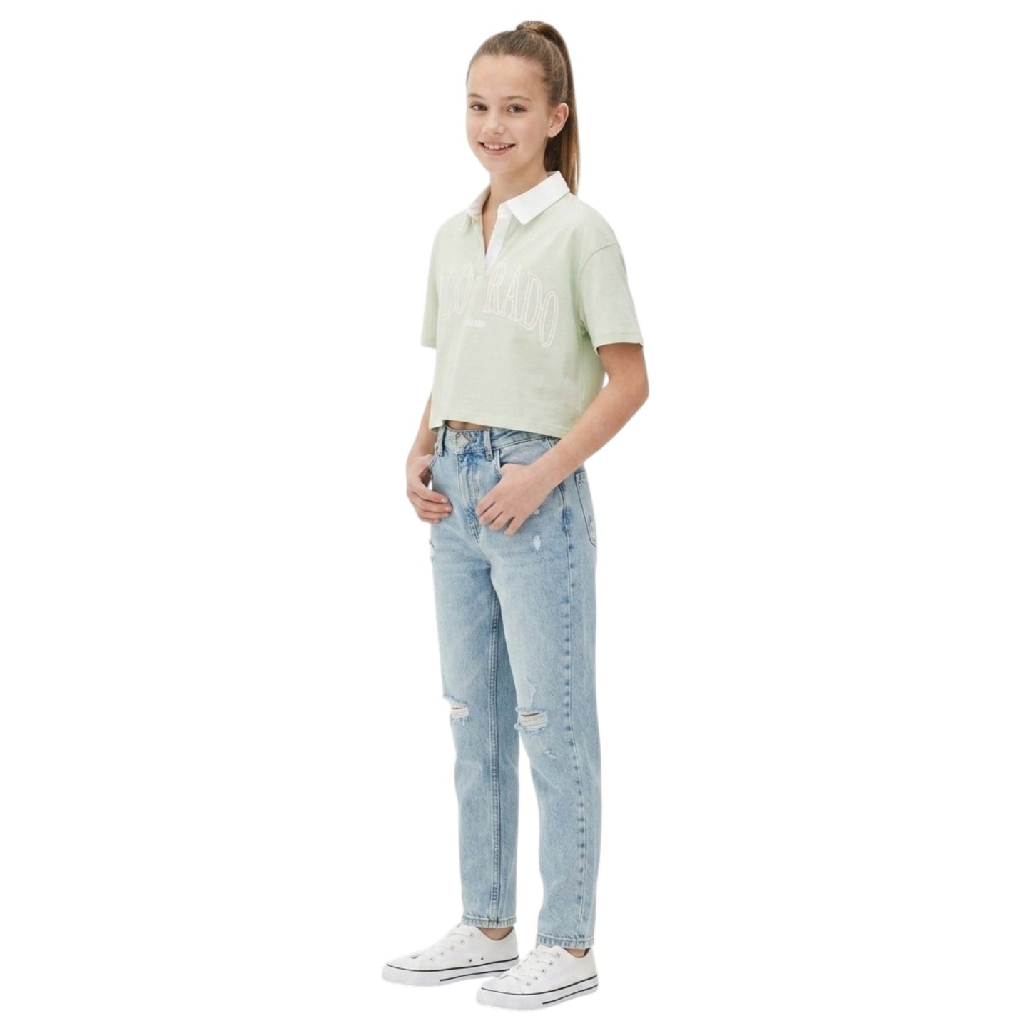 Kids Girl's Printed Top,Light Green