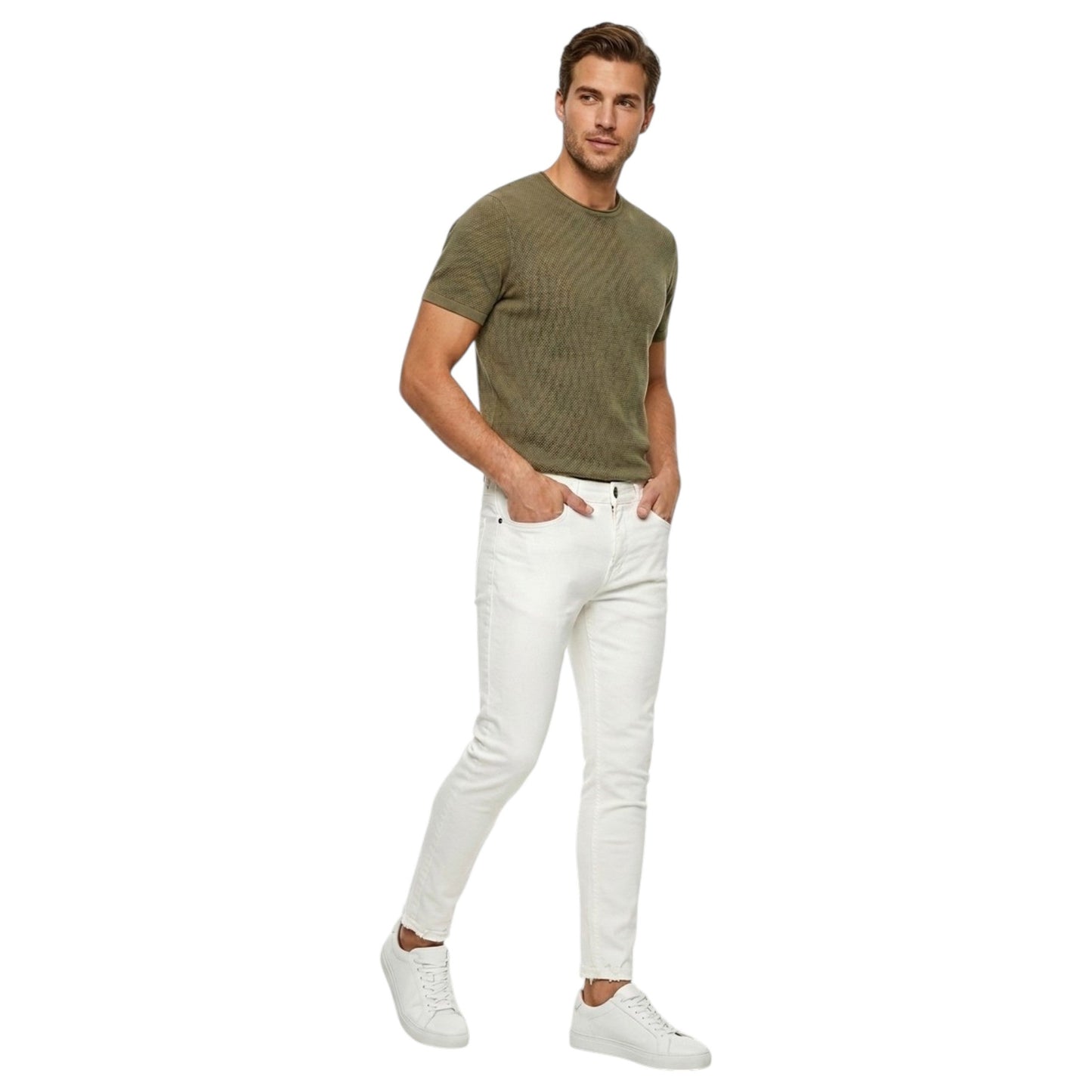 Men's Plain Pants,White