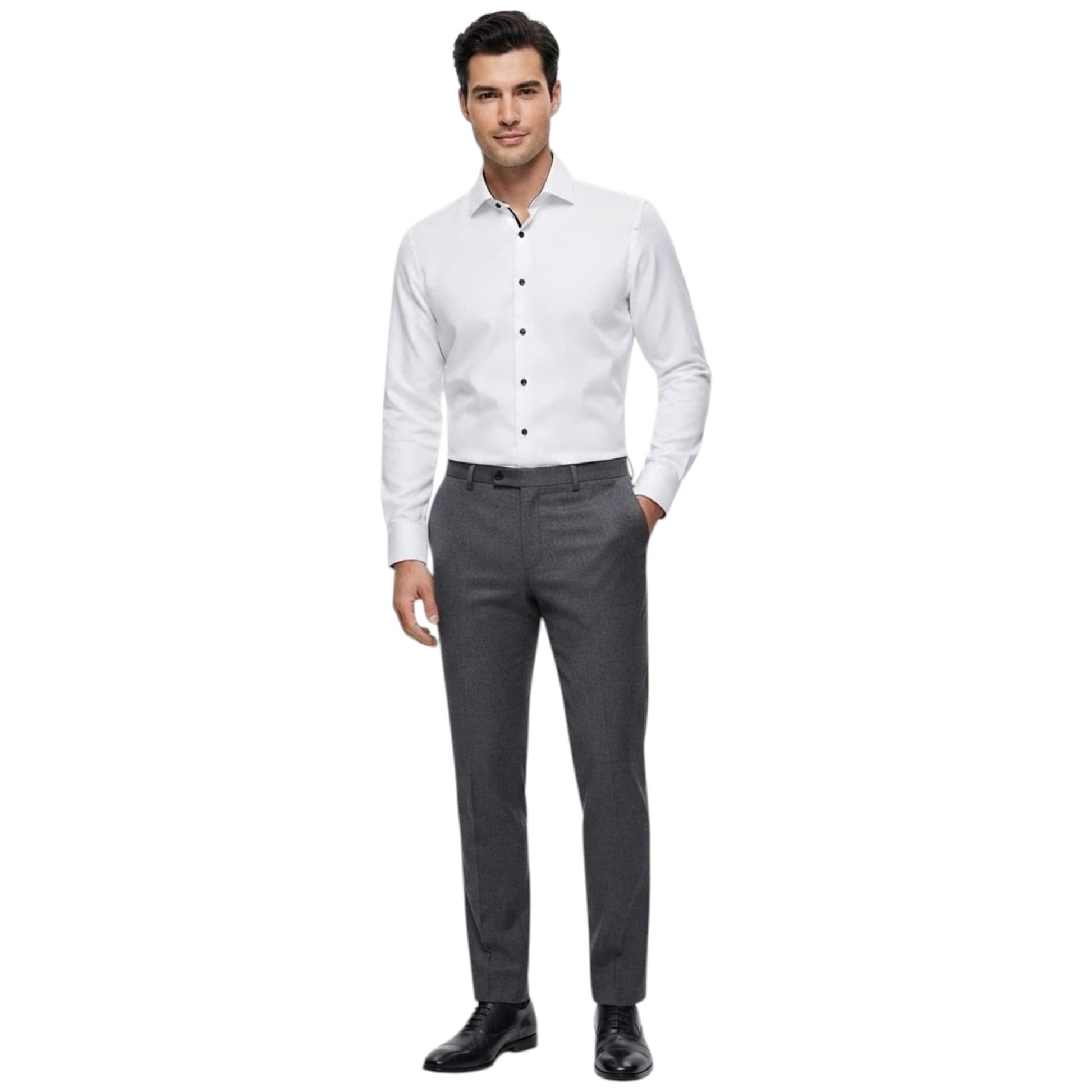 Men's Textured Dress Shirt,White