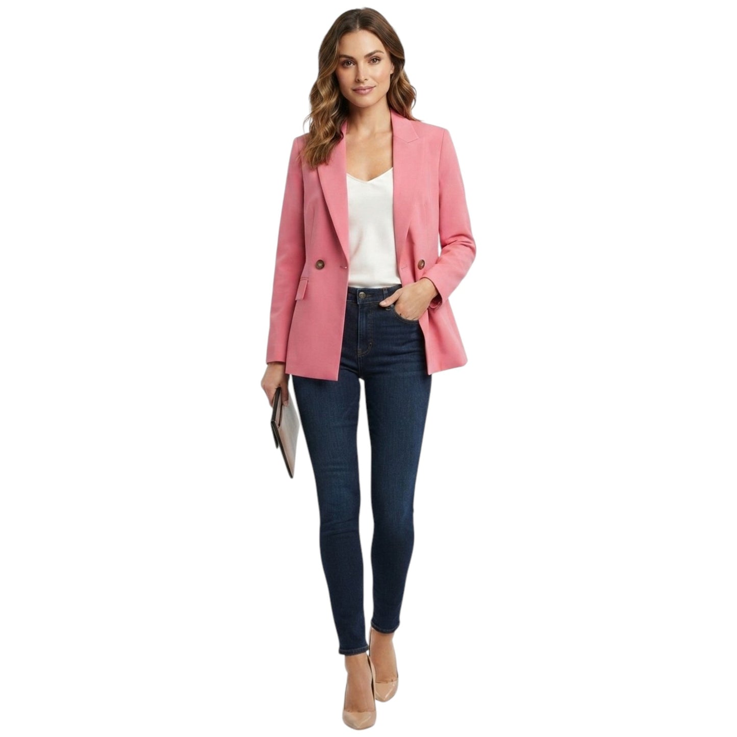 Women's Plain Blazers,Pink