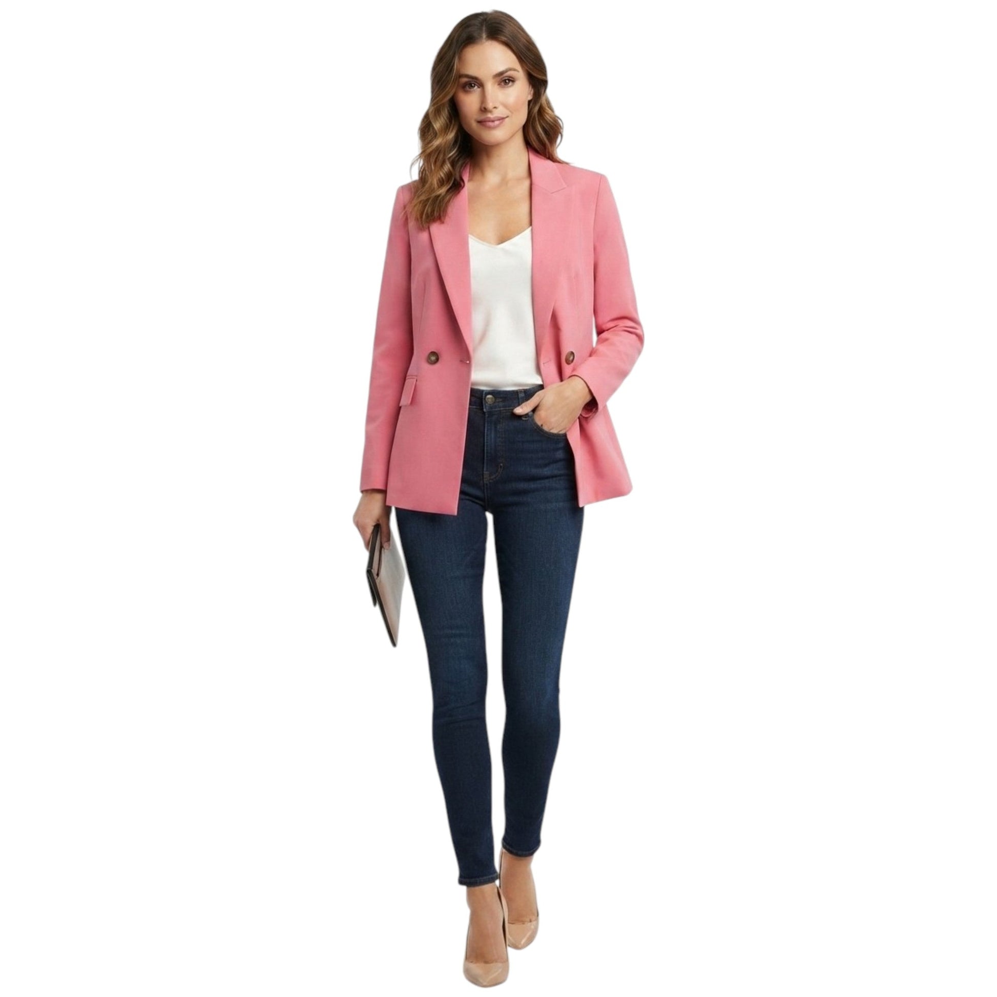 Women's Plain Blazers,Pink