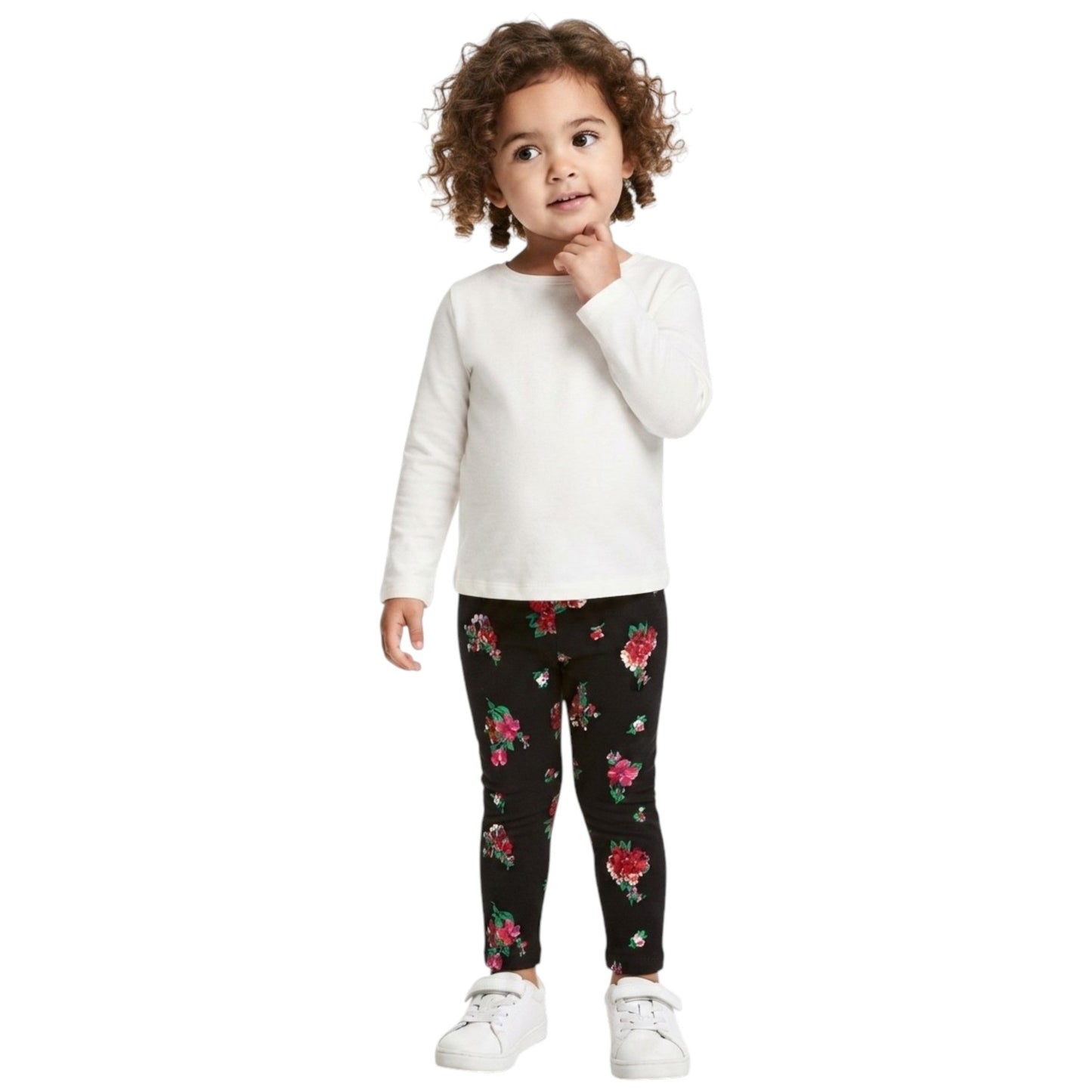 Kids Girl's Printed Pants,Black