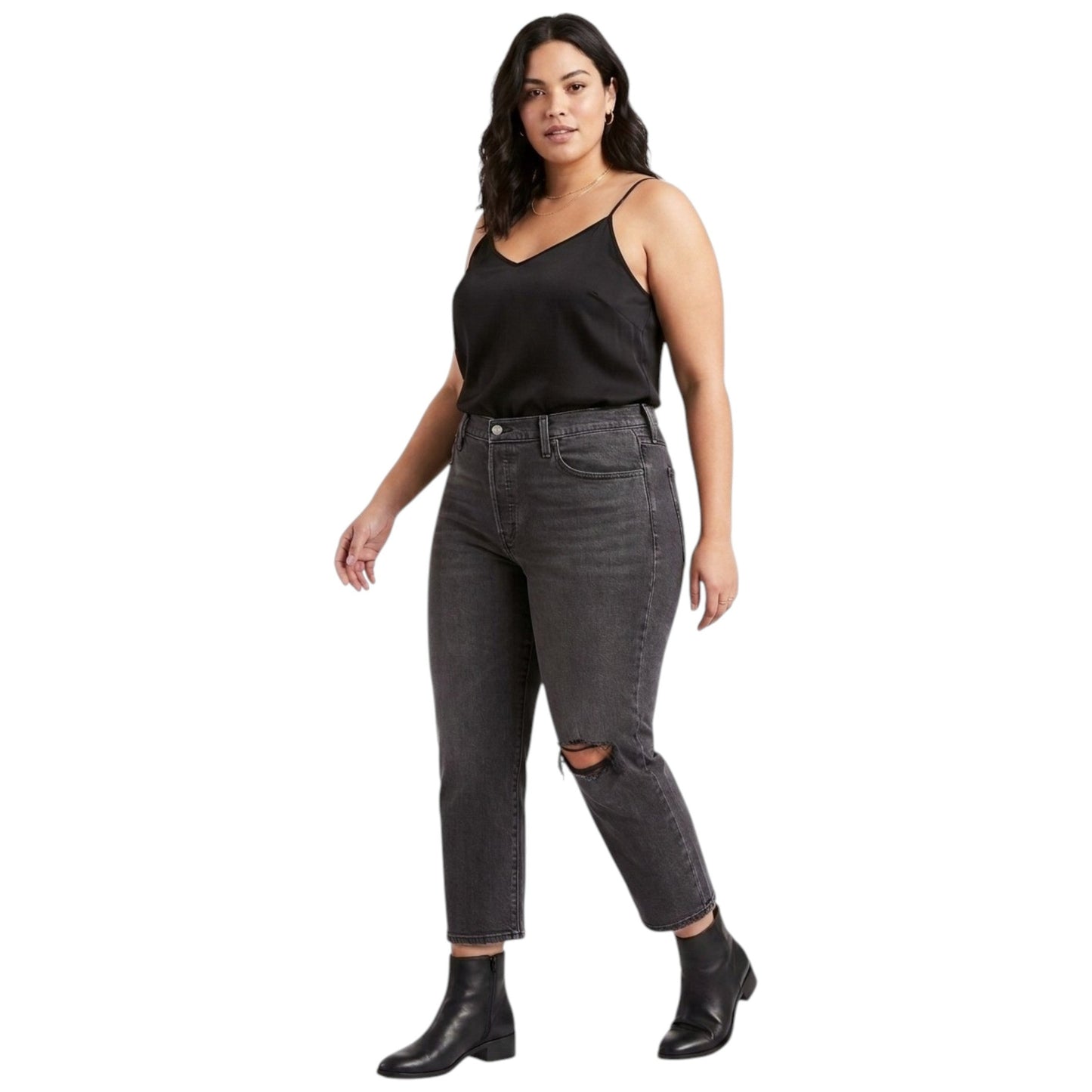 Women's Ripped Jeans,Black