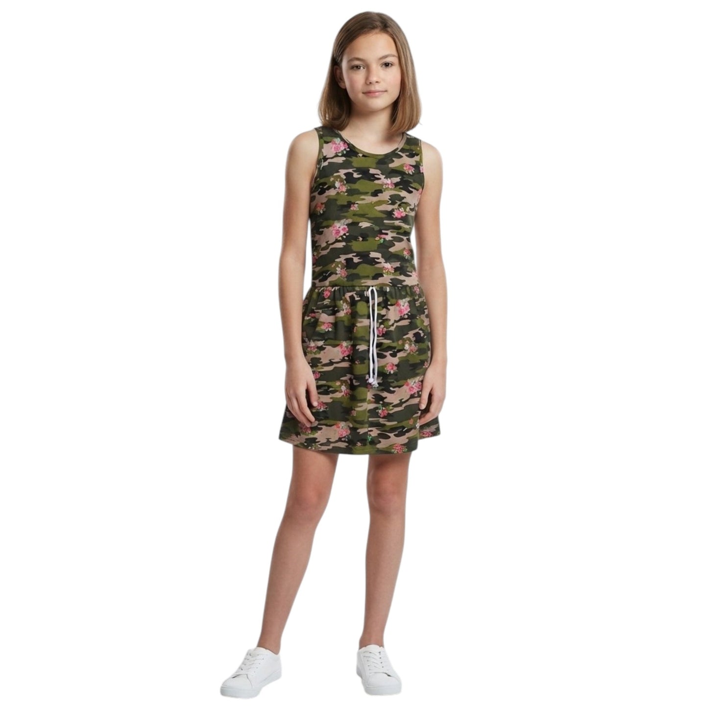 Kids Girl's Printed Dress,Olive