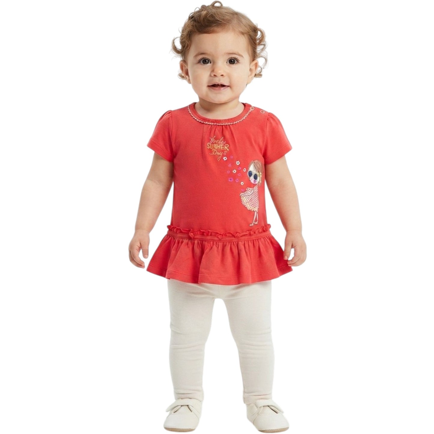 Kids Girl's Printed Top,Red
