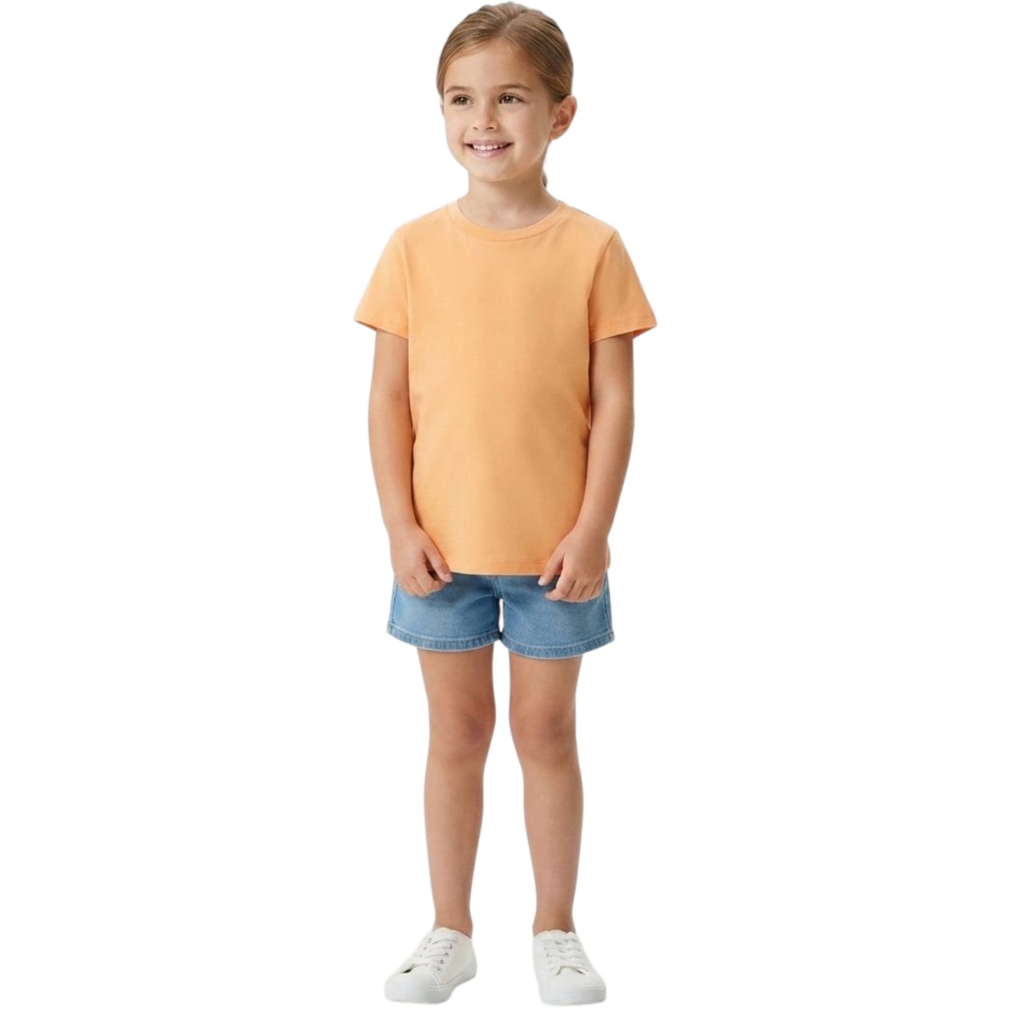 Kids Girl's Plain Top,Orange