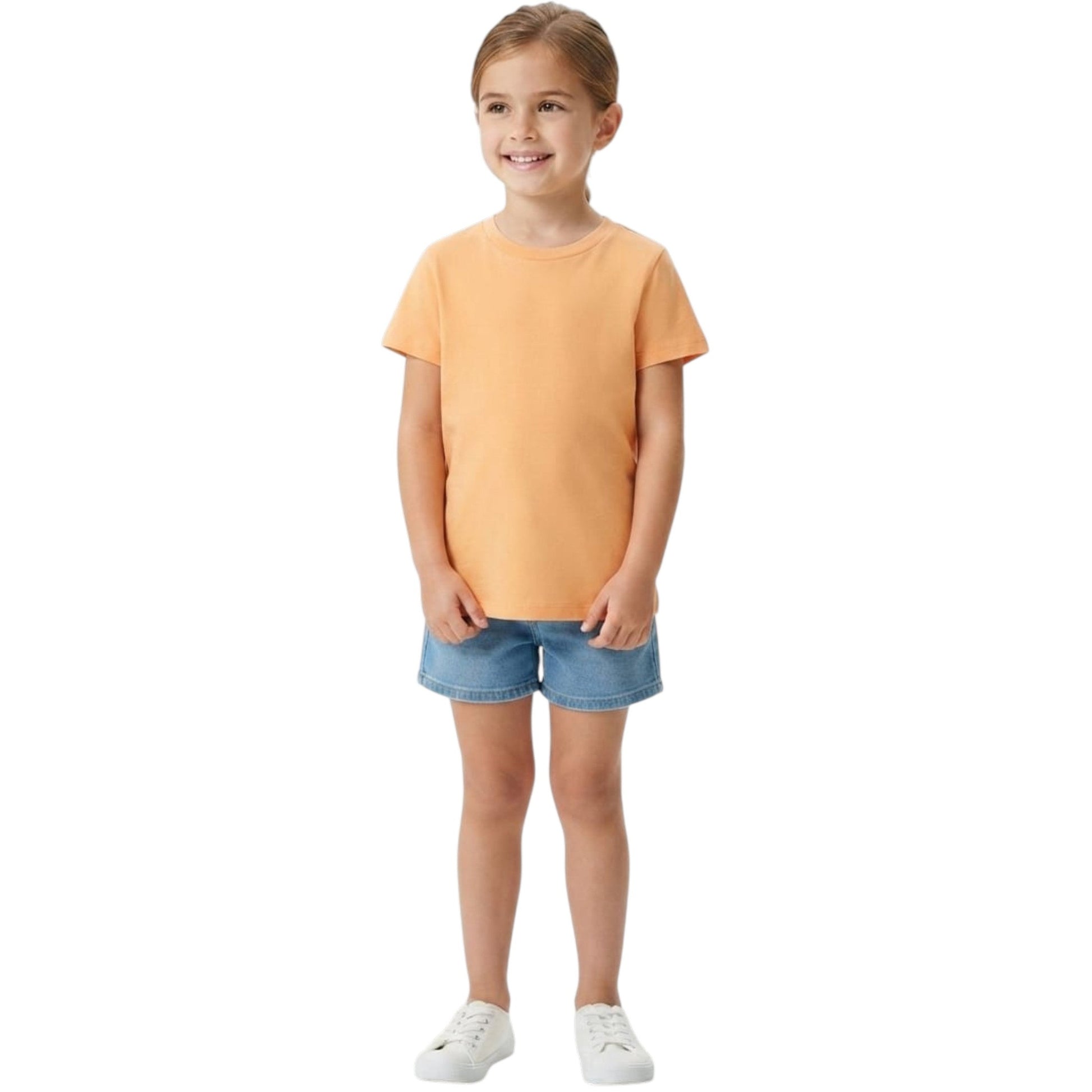 Kids Girl's Plain Top,Orange