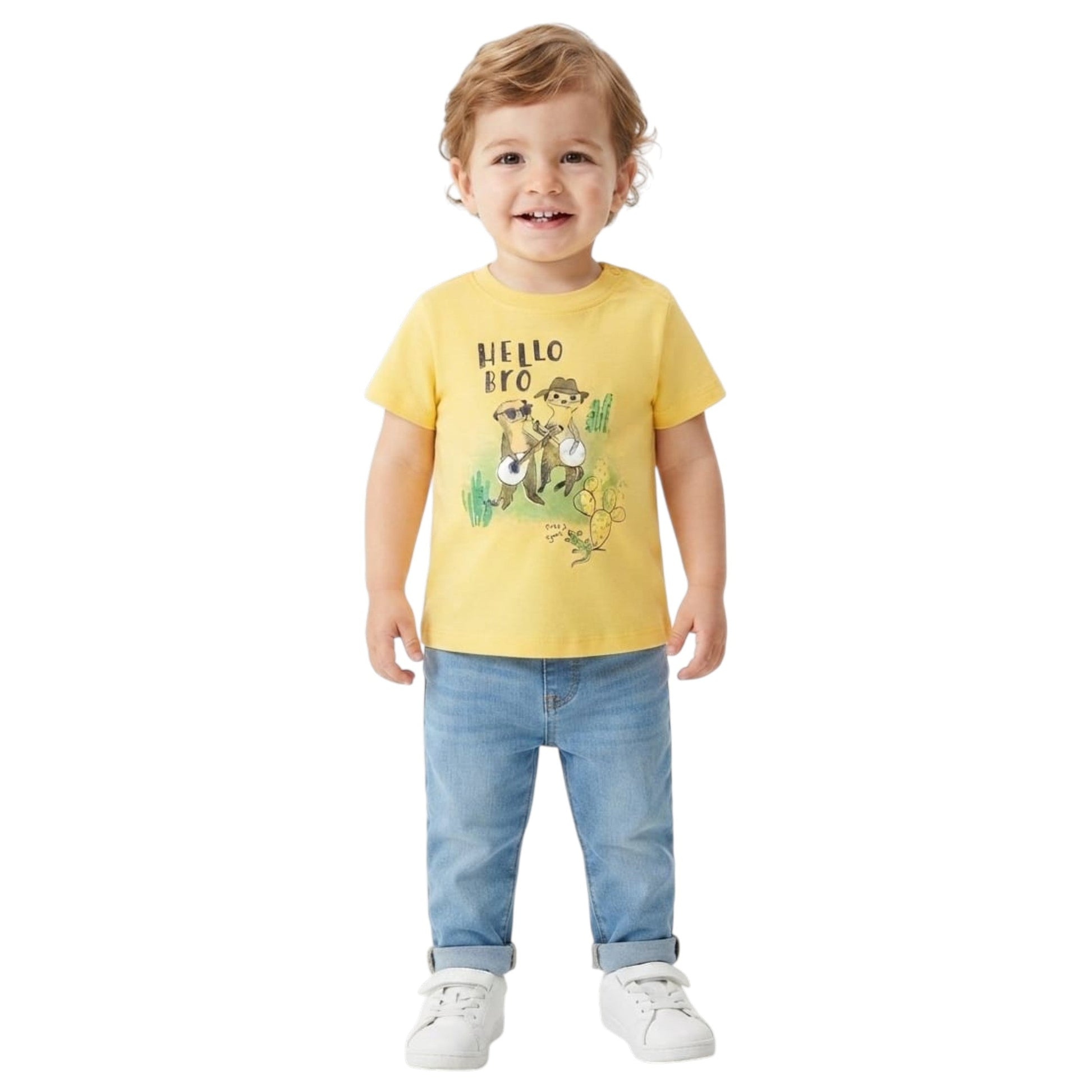 Kids Boy's Printed Top,Yellow