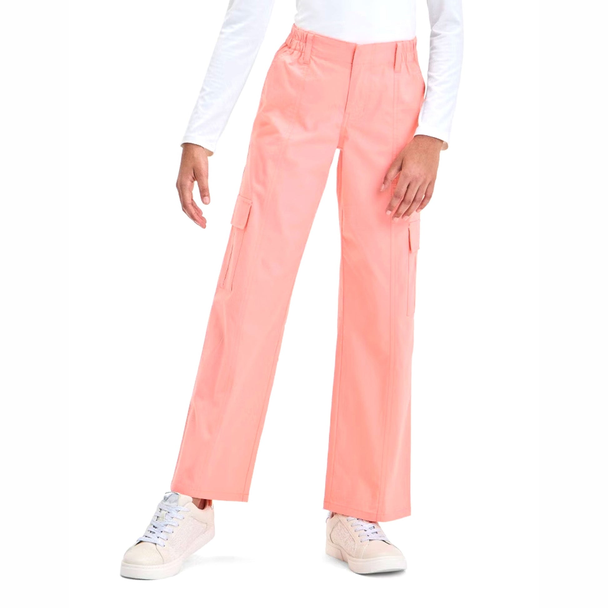 Kids Girl's Plain Pants,Coral