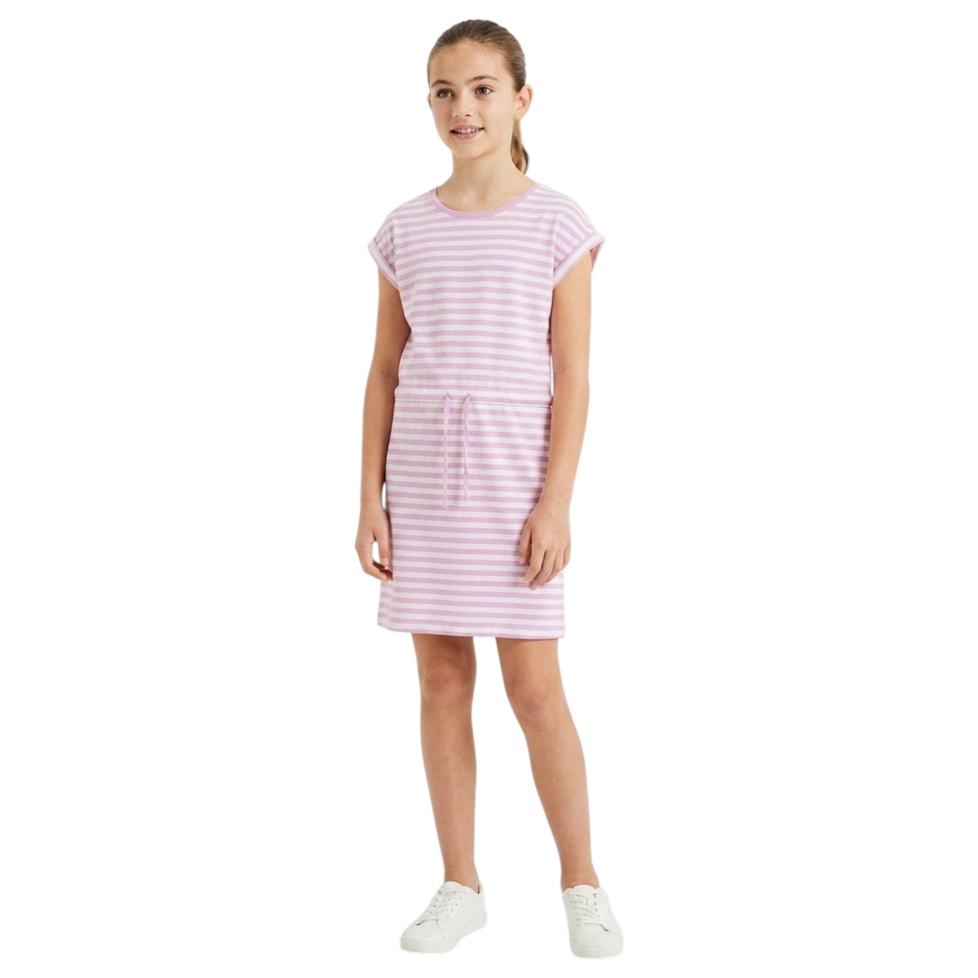 Kids Girl's Stripped Dress,Mauve