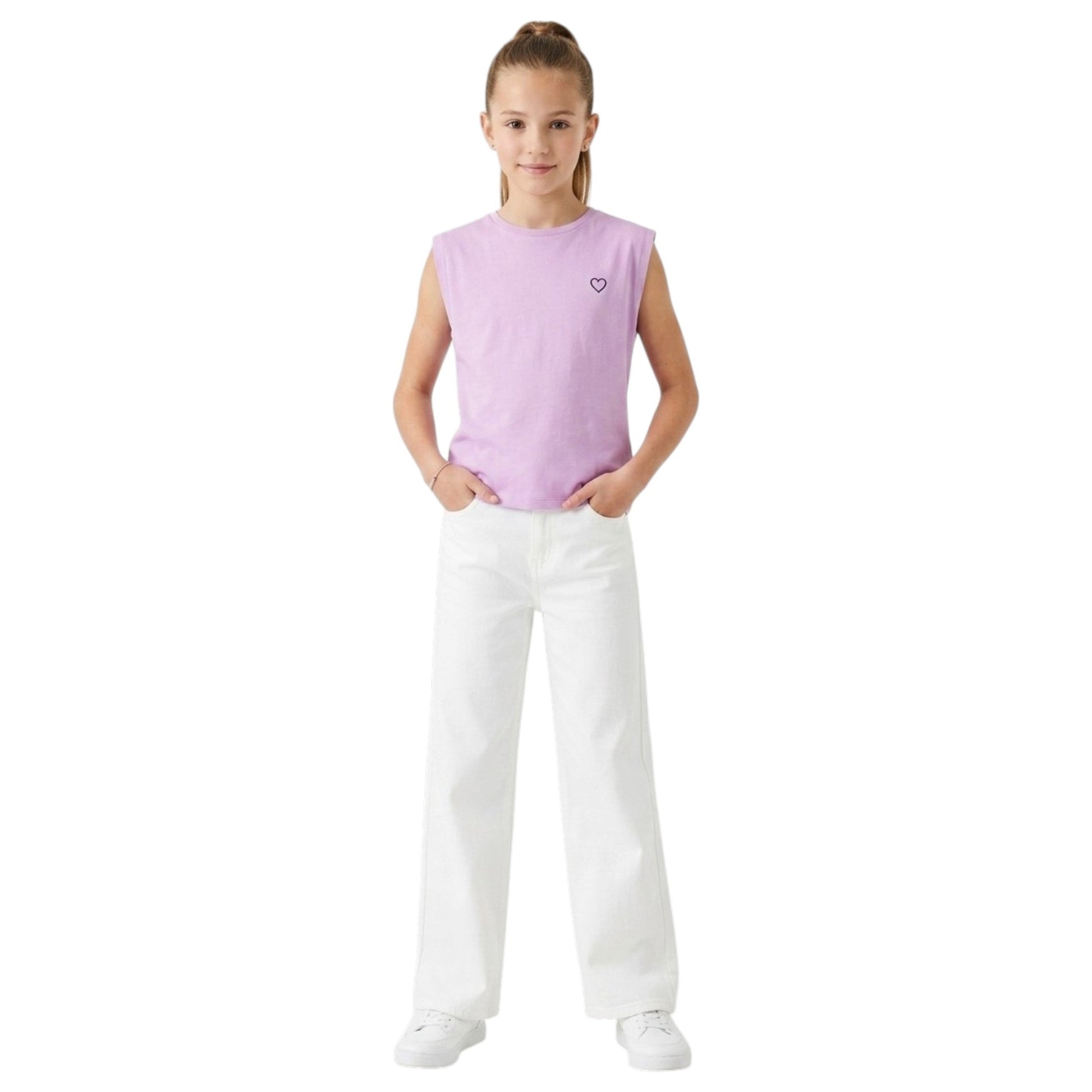 Kids Girl's Plain Top,Purple