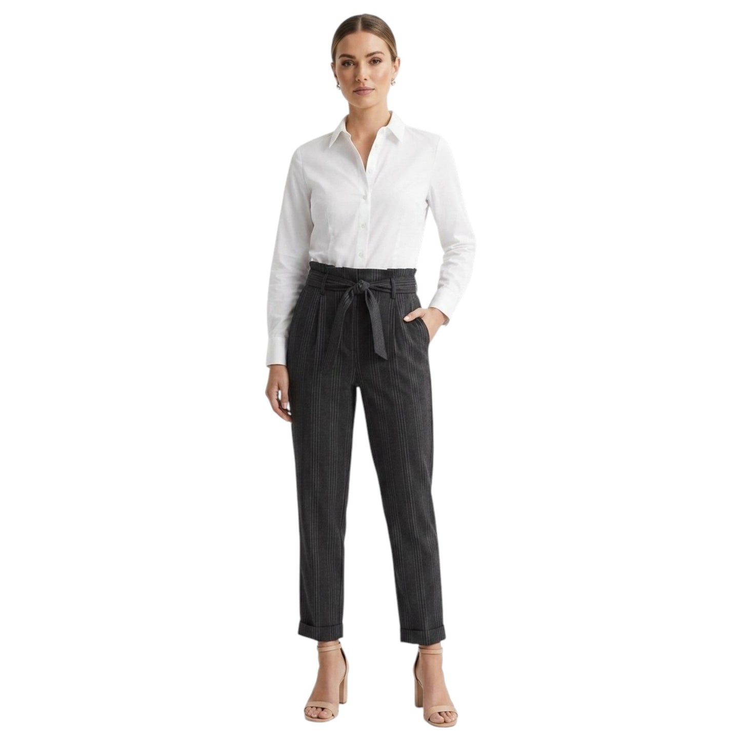 Women's Textured Pants,Black