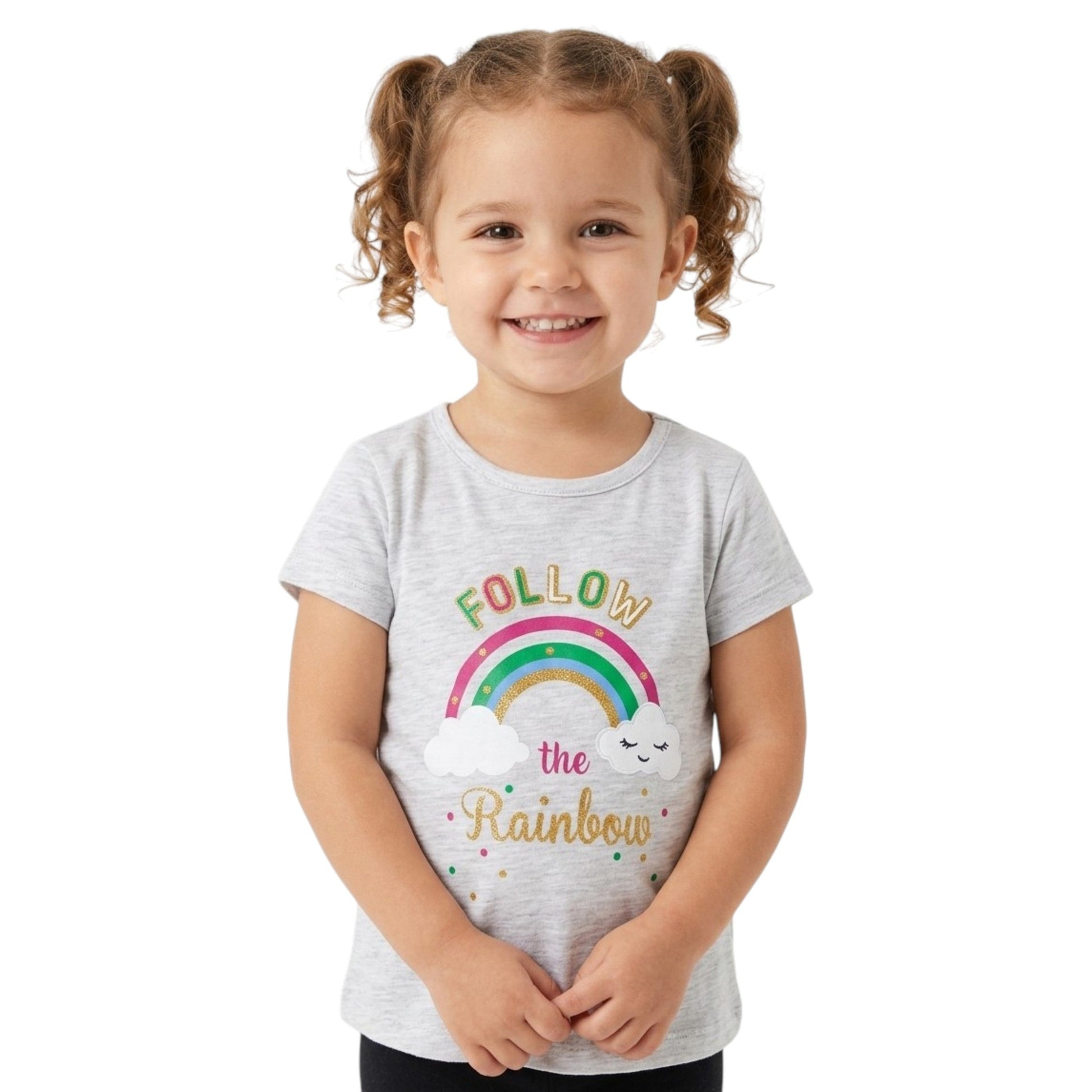 Kids Girl's Printed Top,Grey