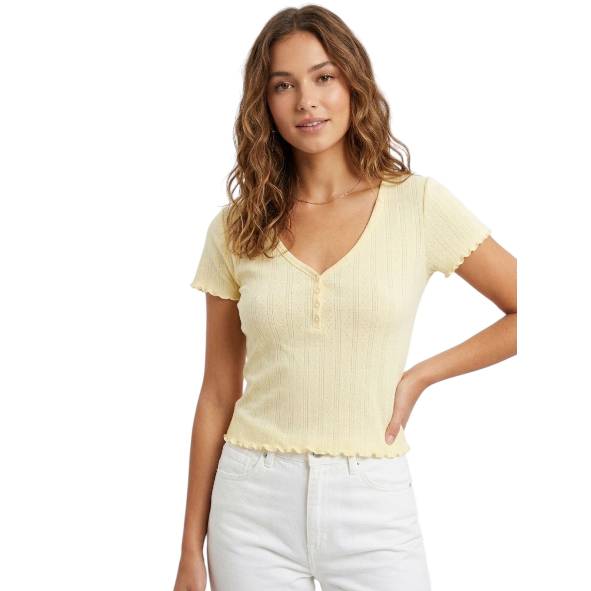 Women's Textured Top,Yellow