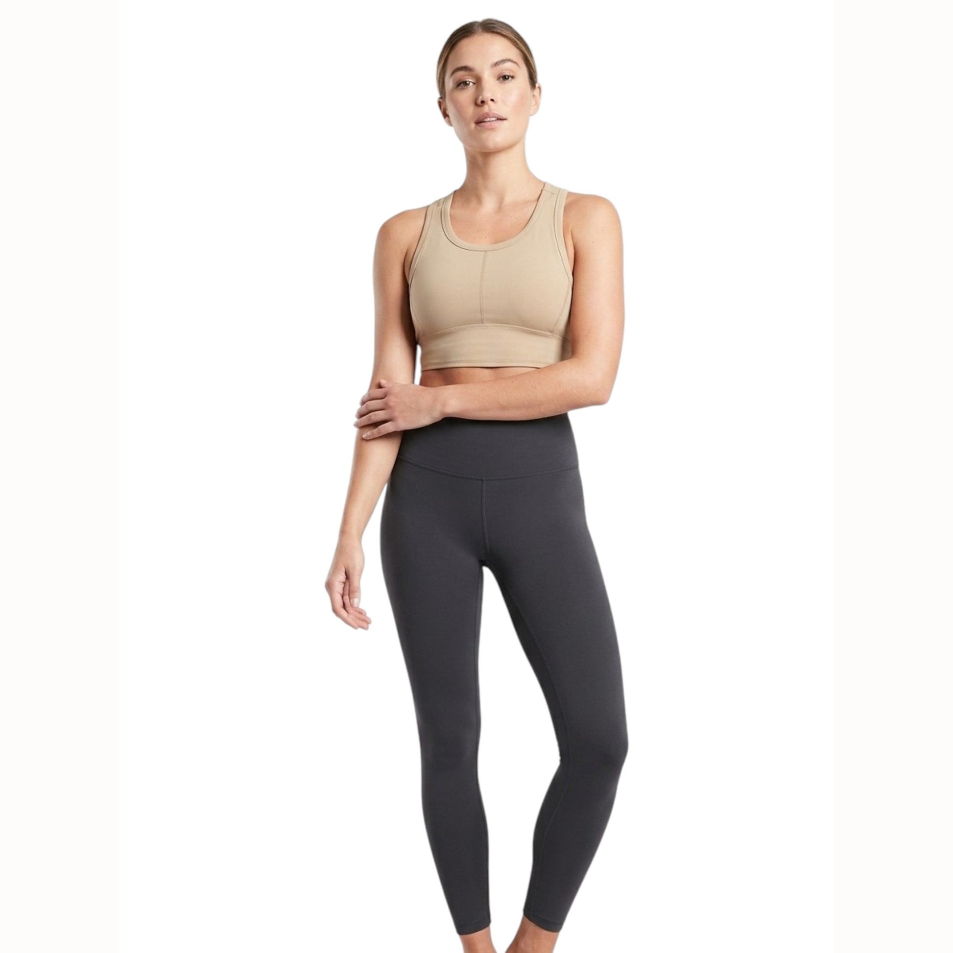Women's Plain Crop Top,Beige