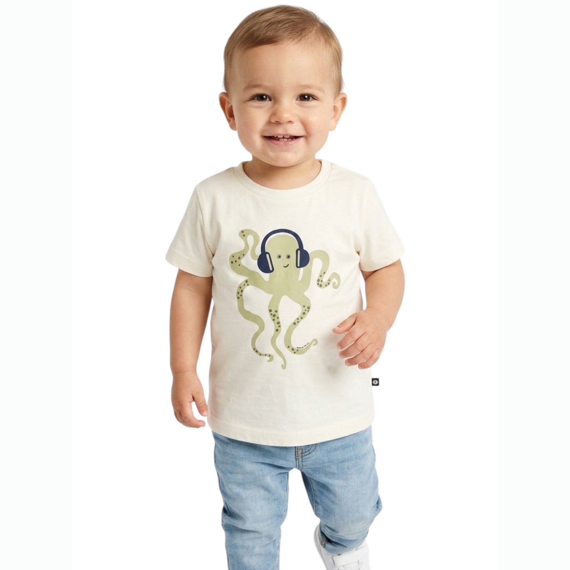 Kids Boy's Printed Top,Beige