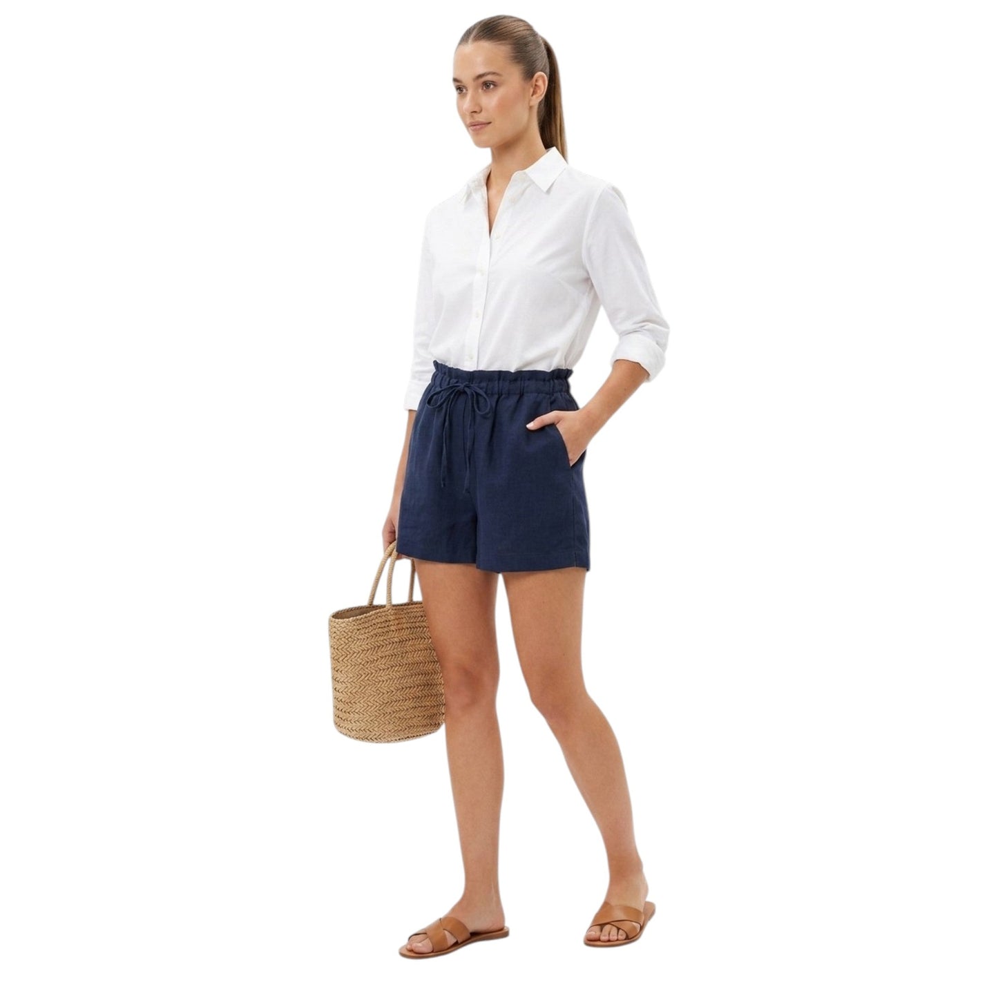 Women's Textured Short,Navy