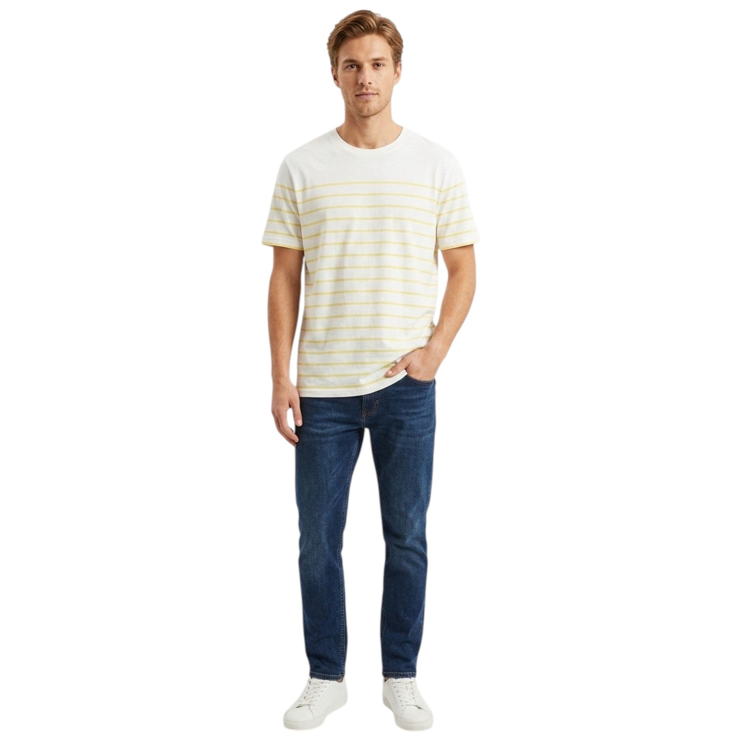 Men's Stripped Top,White