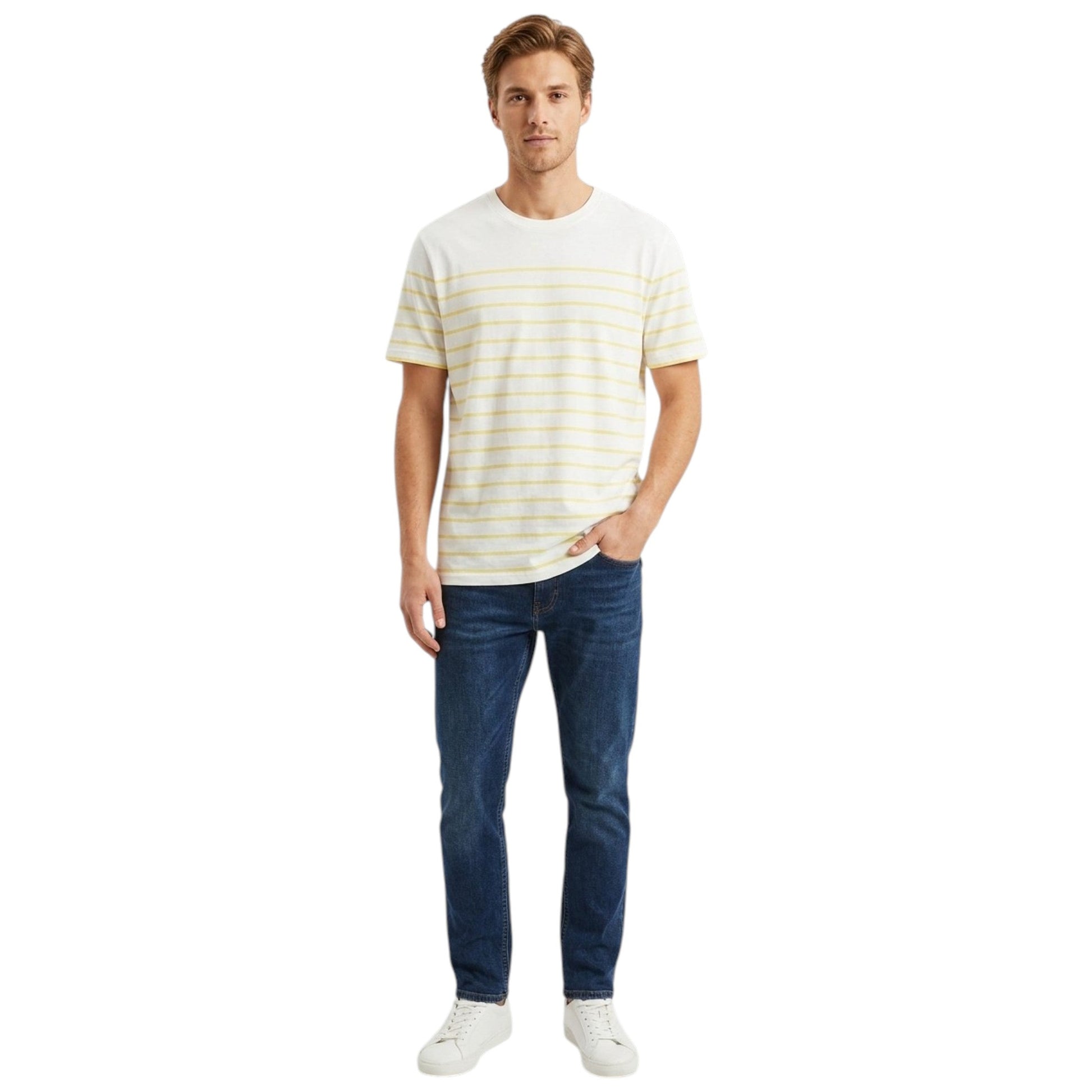 Men's Stripped Top,White