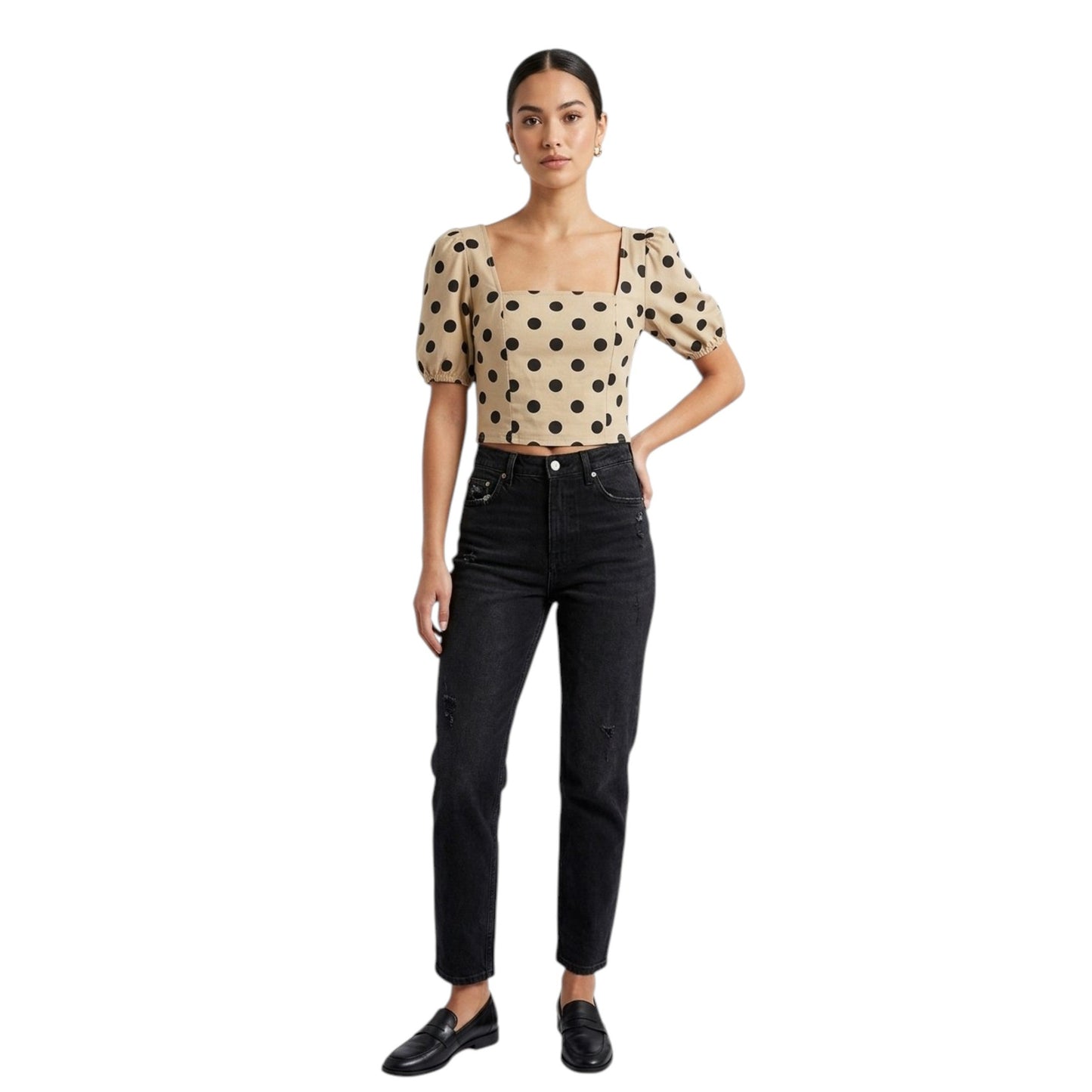 Women's Printed Top,Beige