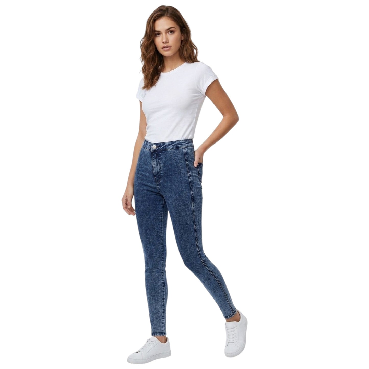 Women's Plain Skinny Jeans,Blue
