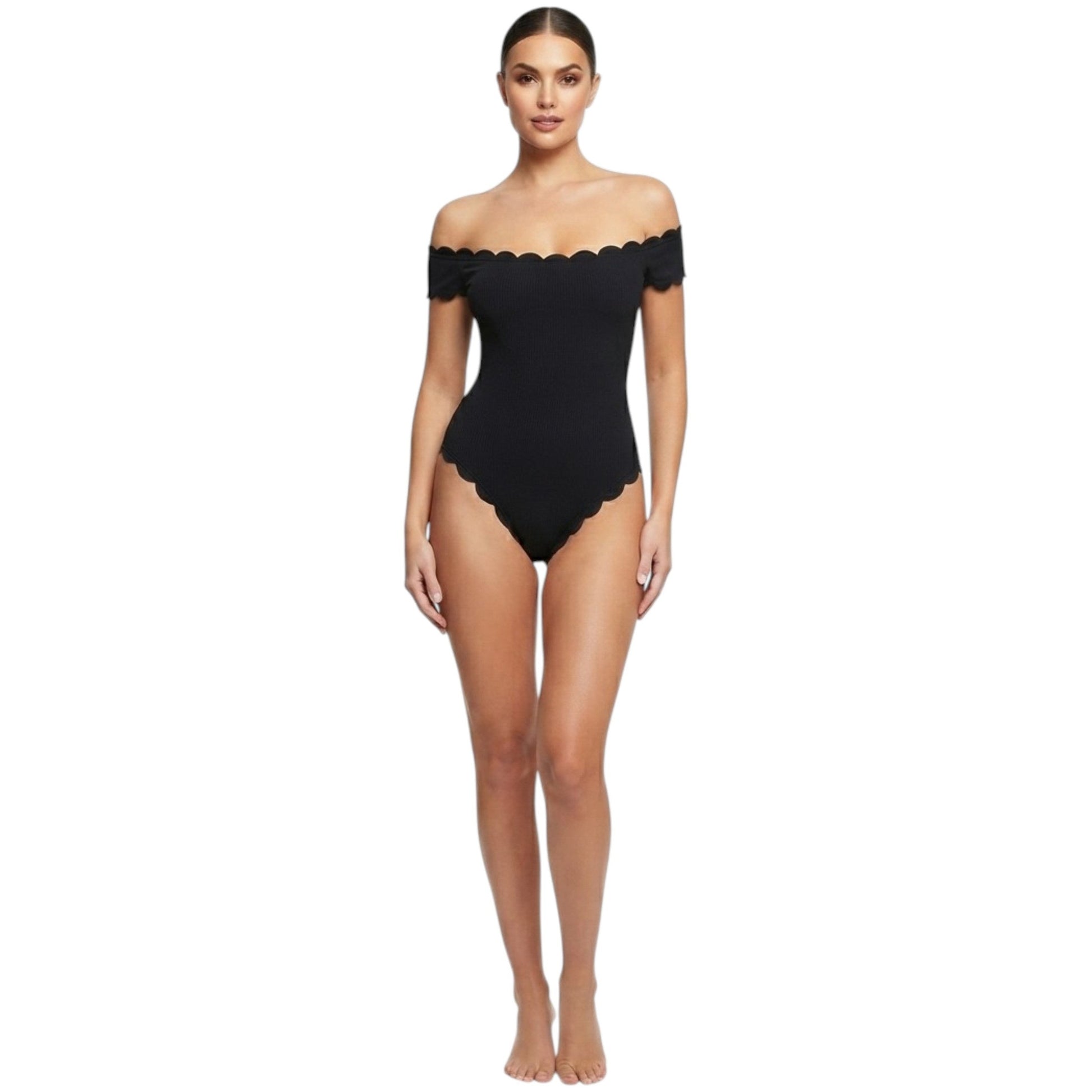 Women's Ribbed One Pieces Swimsuit,Black