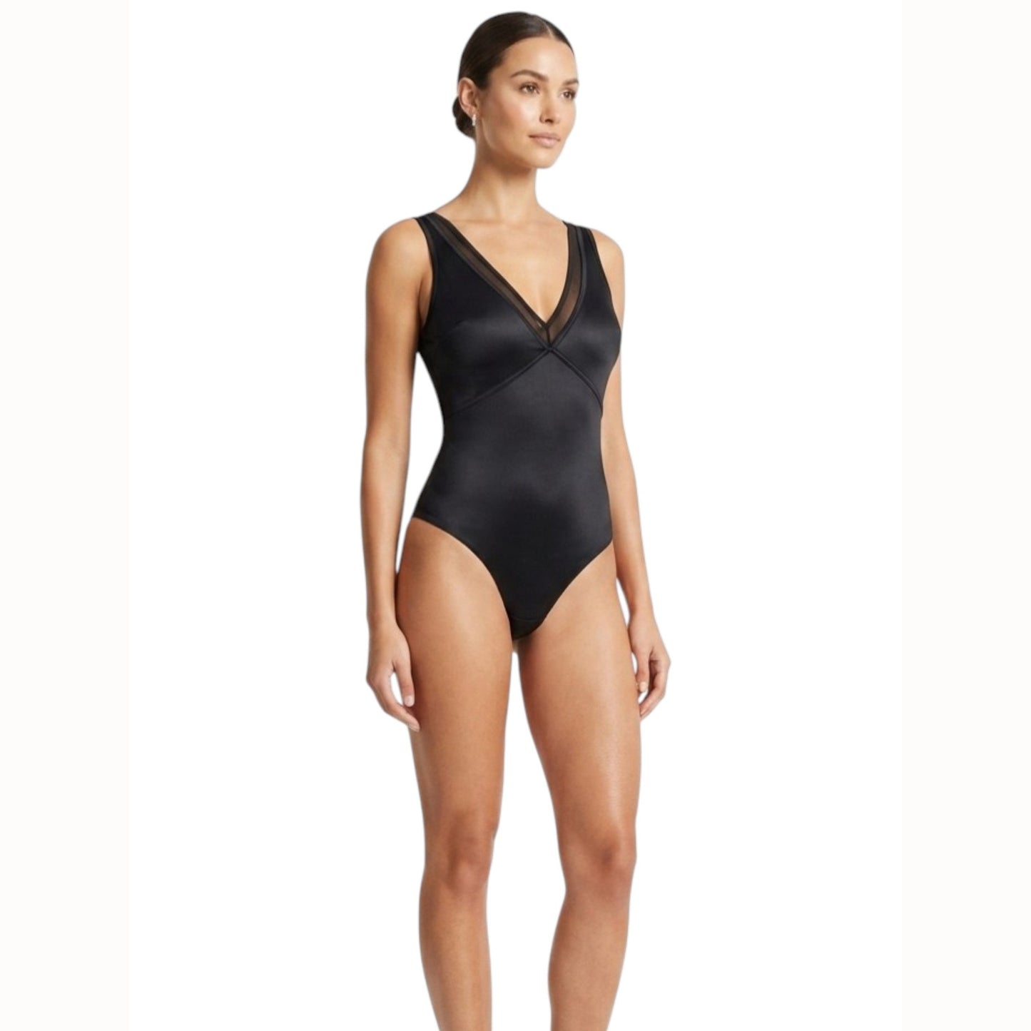 Women's Plain Solid One Pieces Swimsuit,Black