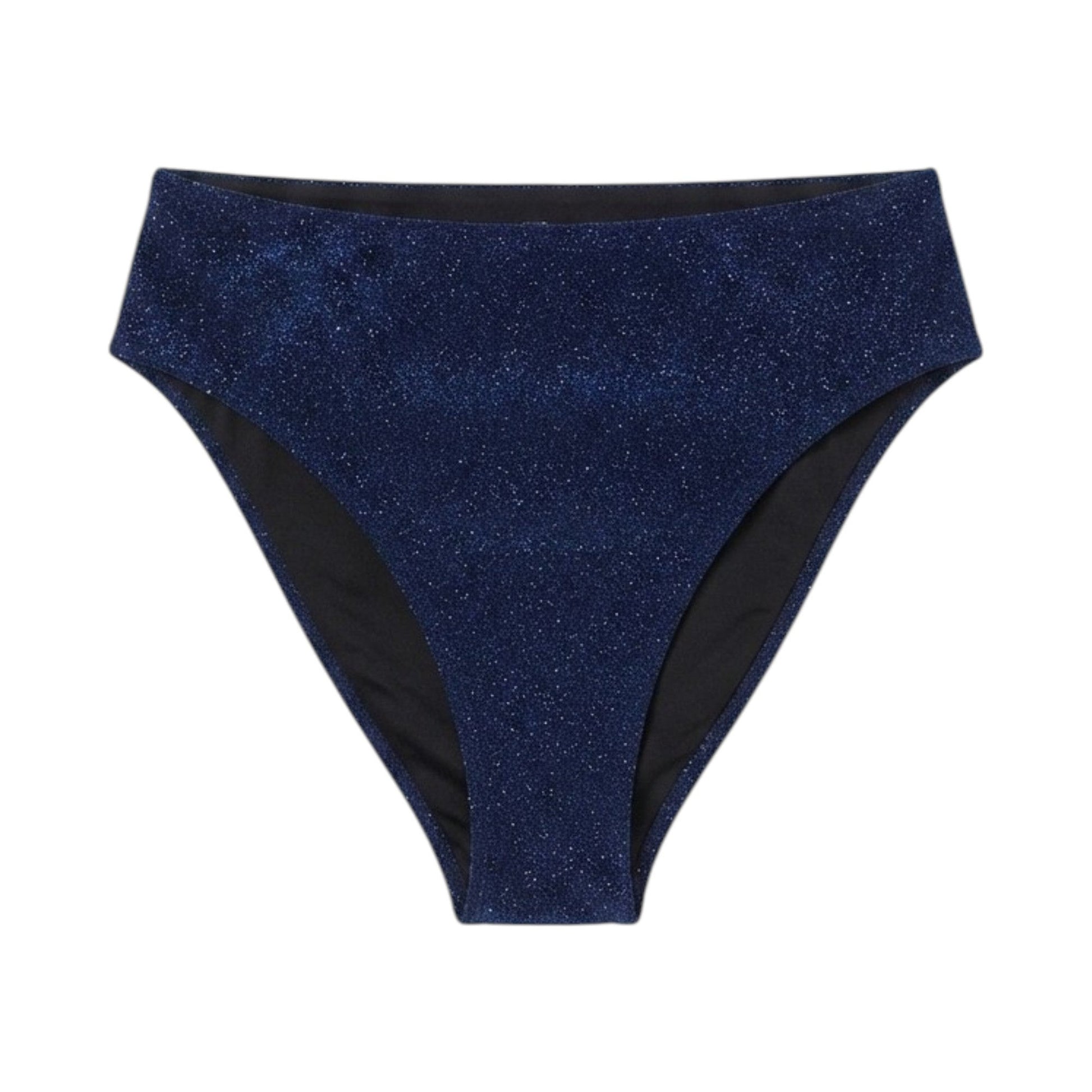 Women's Plain Glitter Bikini Bottom,Navy