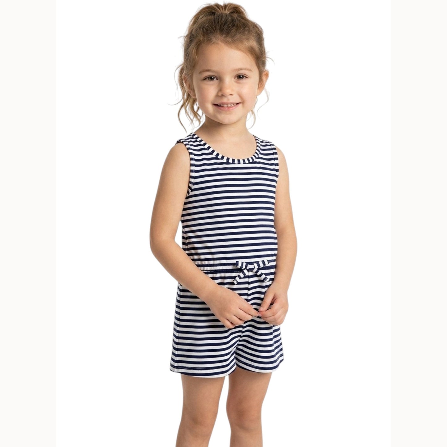 Kids Girl's Stripped Jumpsuit,Multi