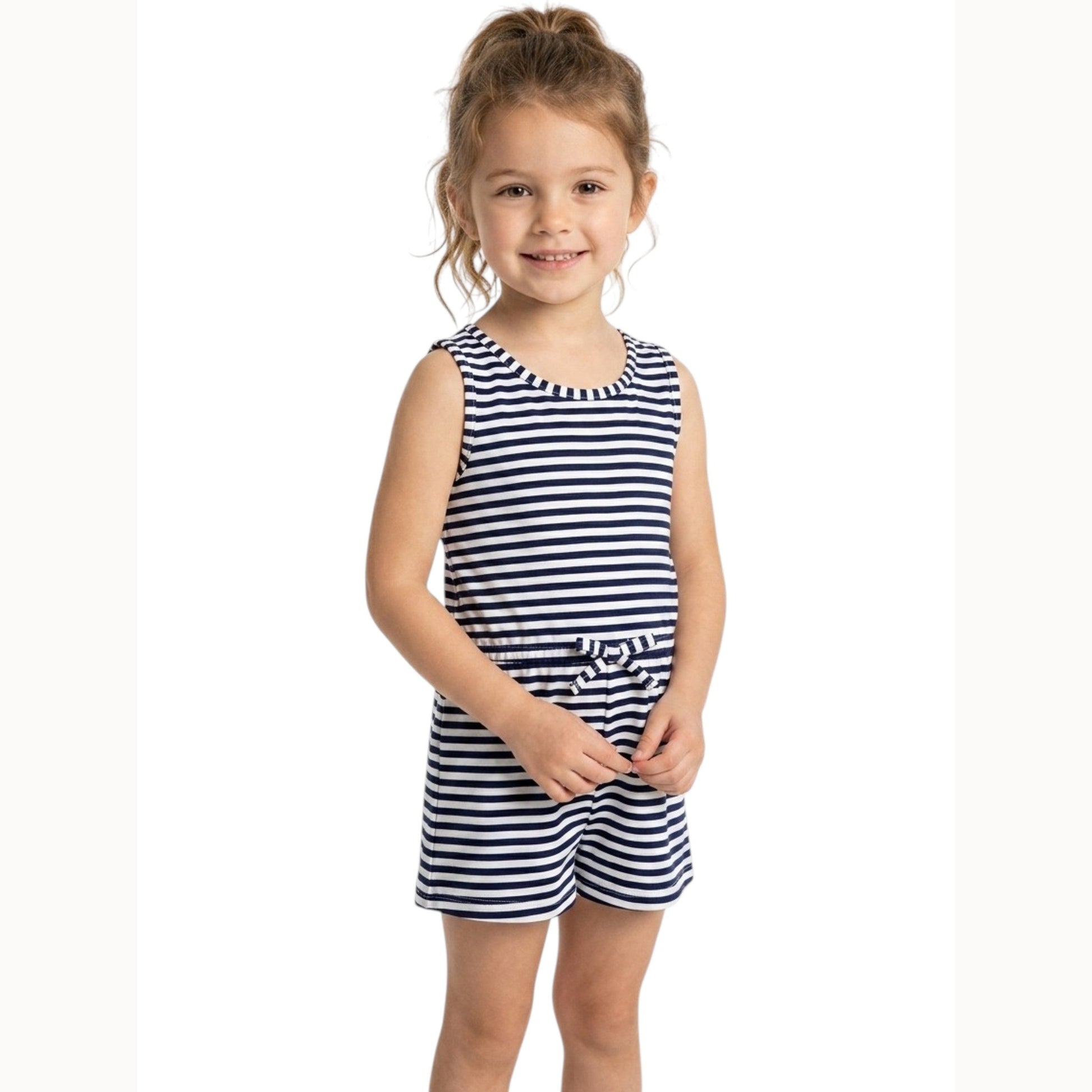 Kids Girl's Stripped Jumpsuit,Multi