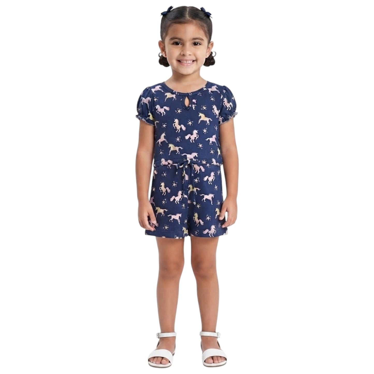 Kids Girl's Printed Jumpsuit,Navy
