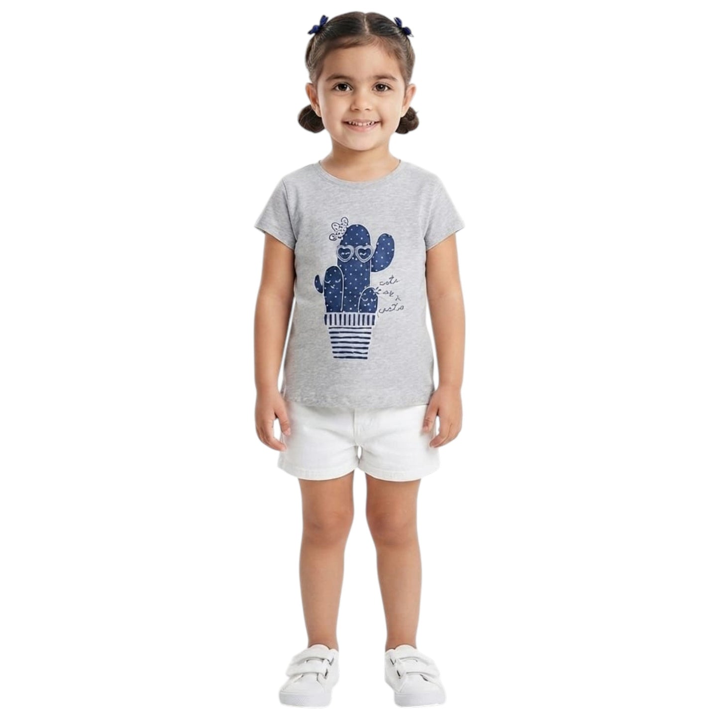 Kids Girl's Printed Top,Grey