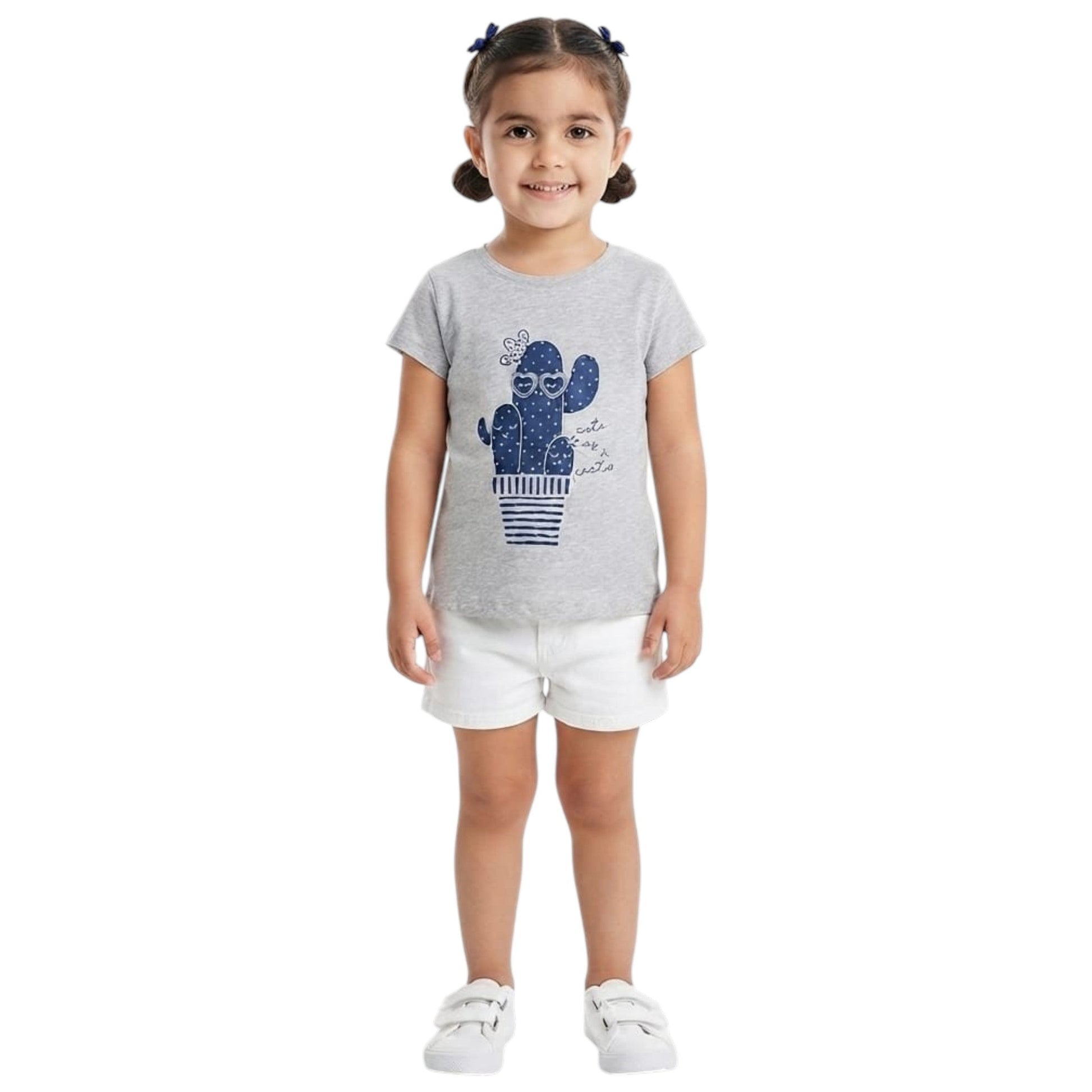 Kids Girl's Printed Top,Grey