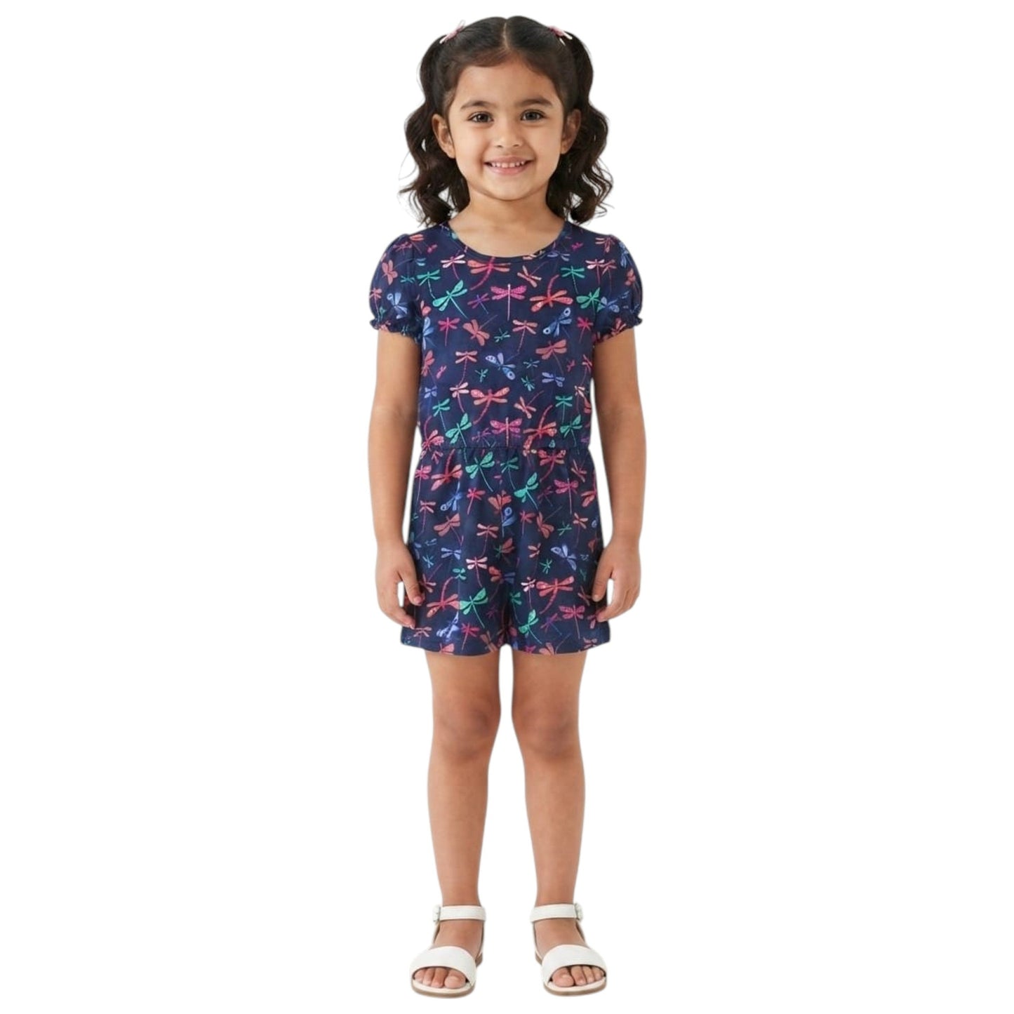 Kids Girl's Printed Jumpsuit,Navy