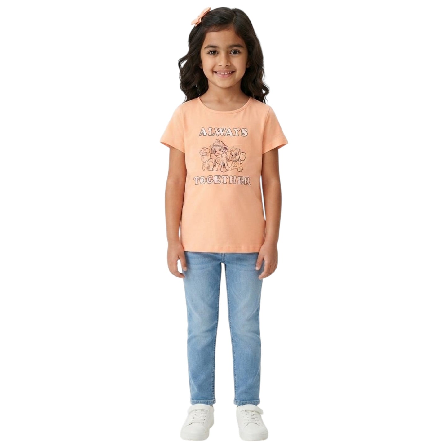 Kids Girl's Printed Top,Orange