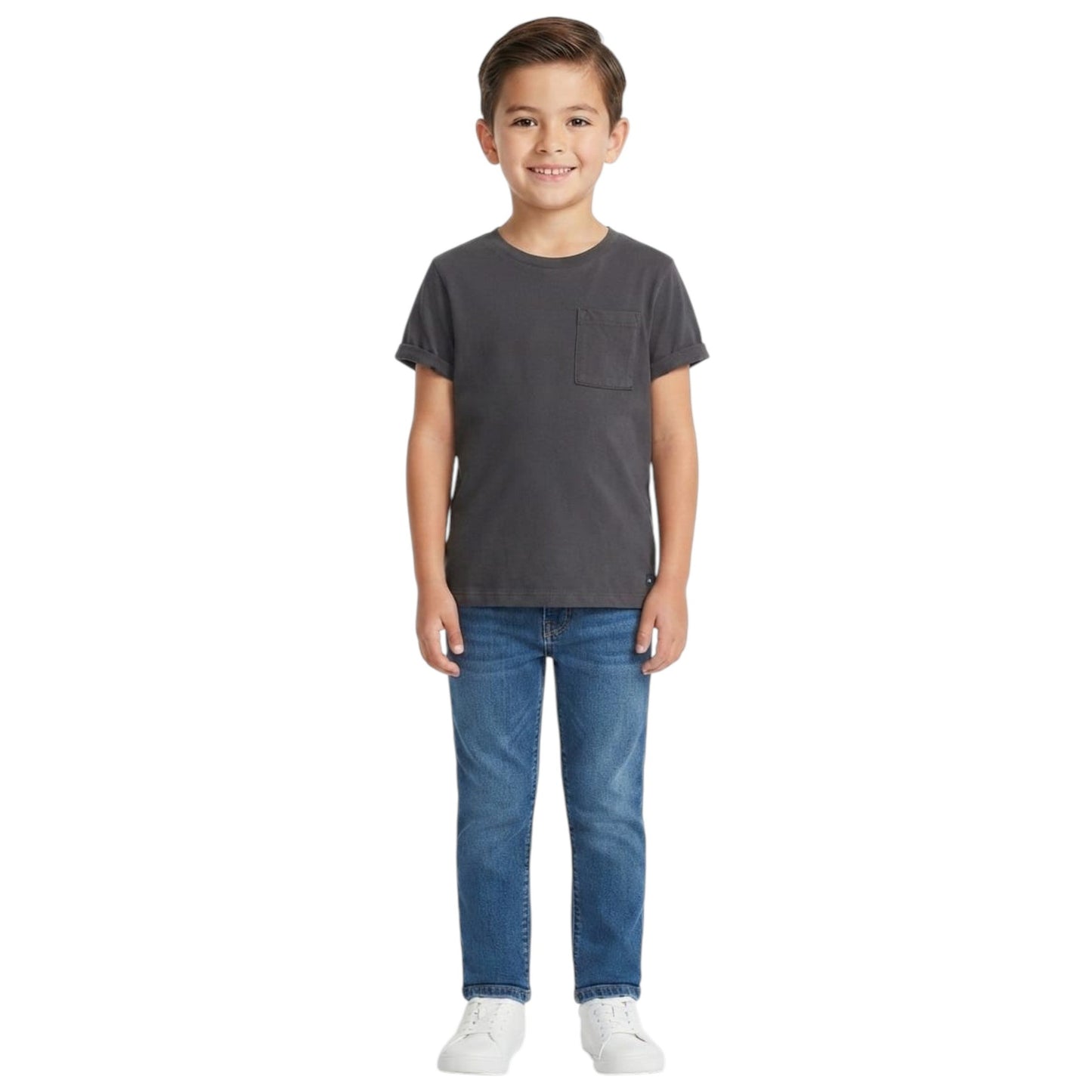 Kids Boy's Plain Top,Grey