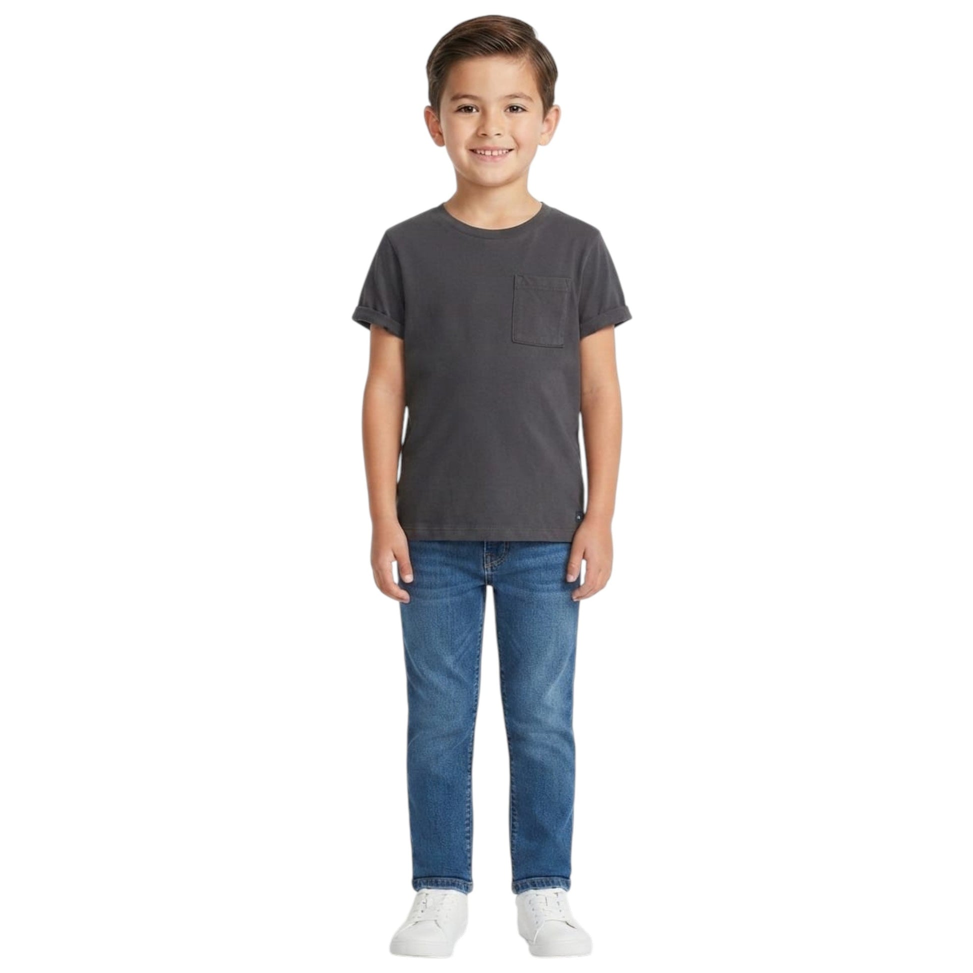 Kids Boy's Plain Top,Grey