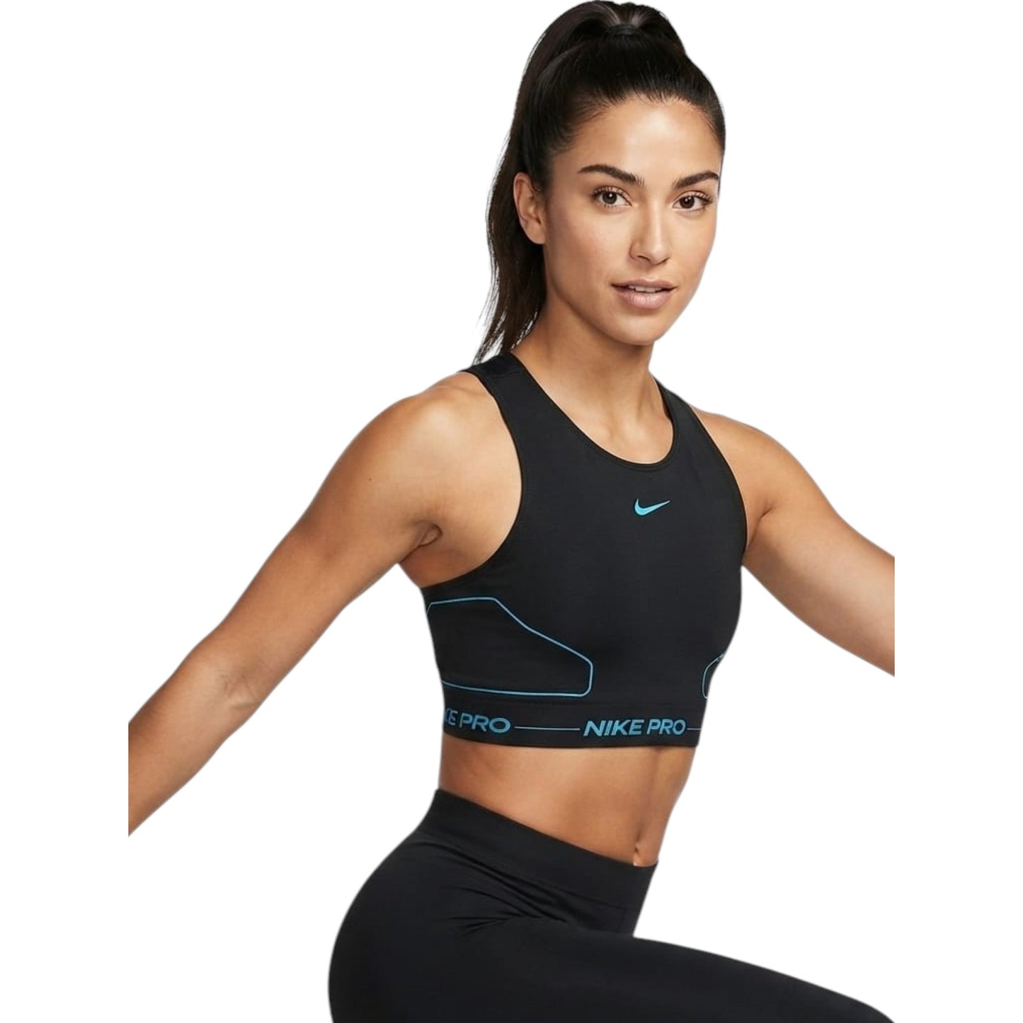 Women's ColorBlocked Sport Crop Top,Black