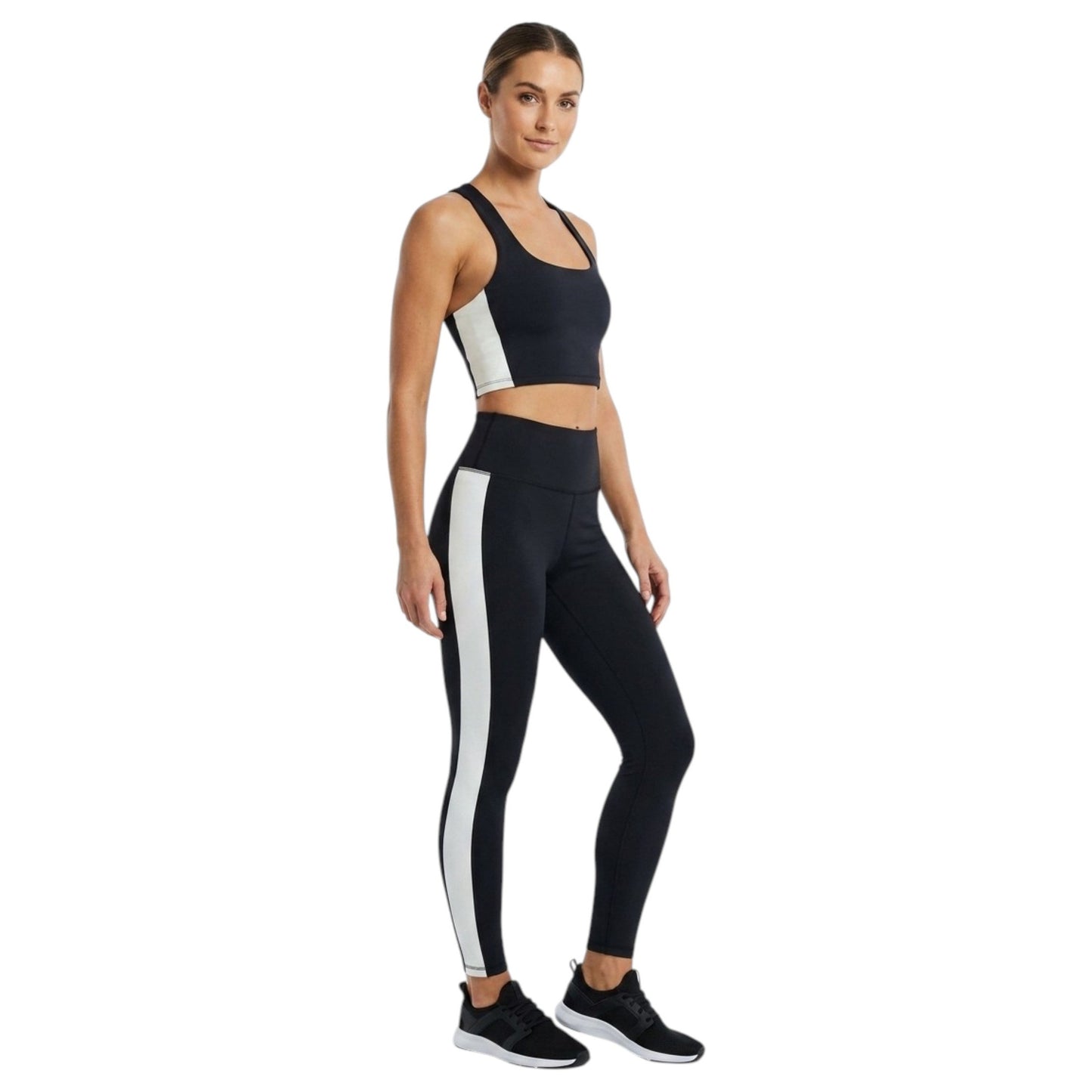 Women's Plain Sport Crop Top,Black