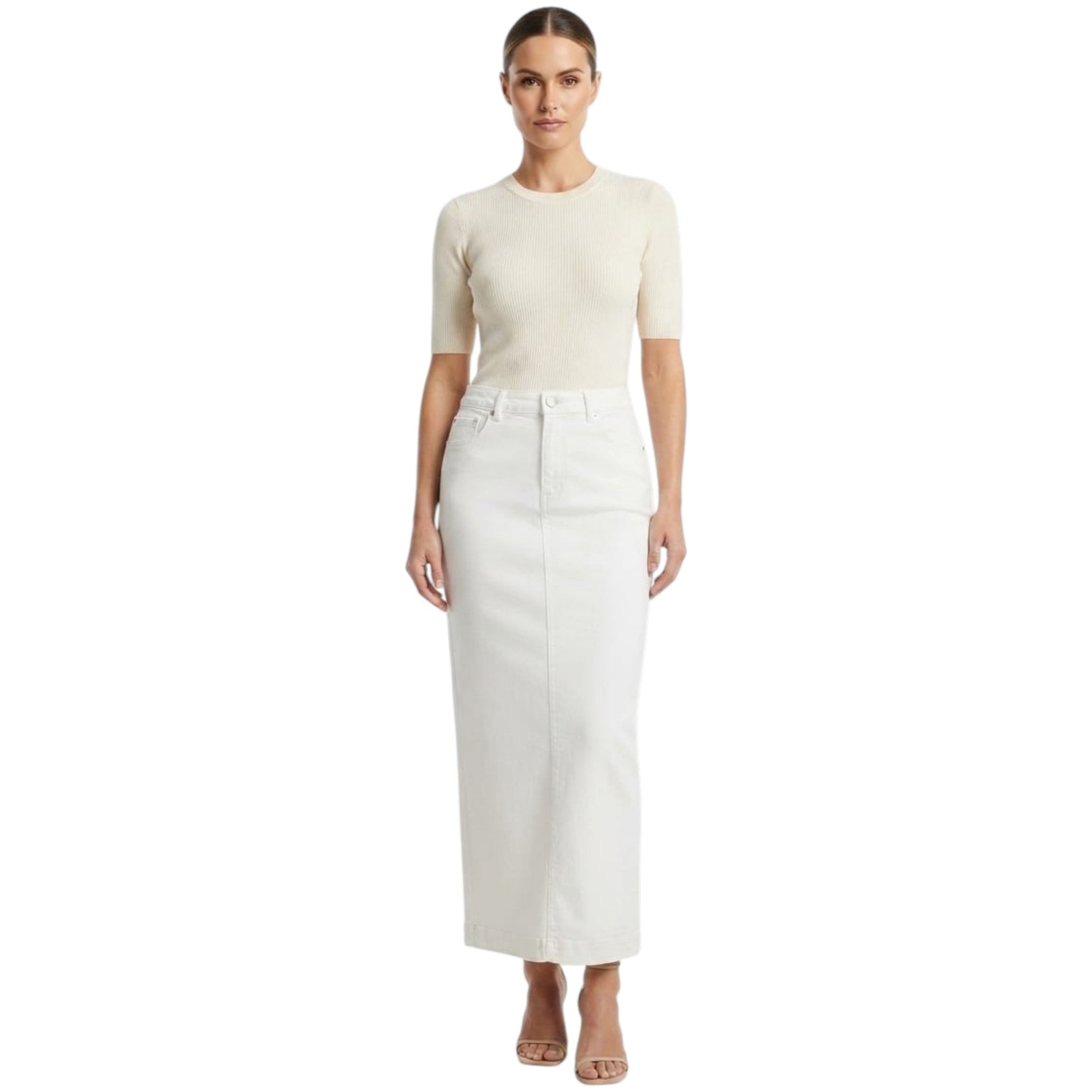 Women's Plain Skirt,White
