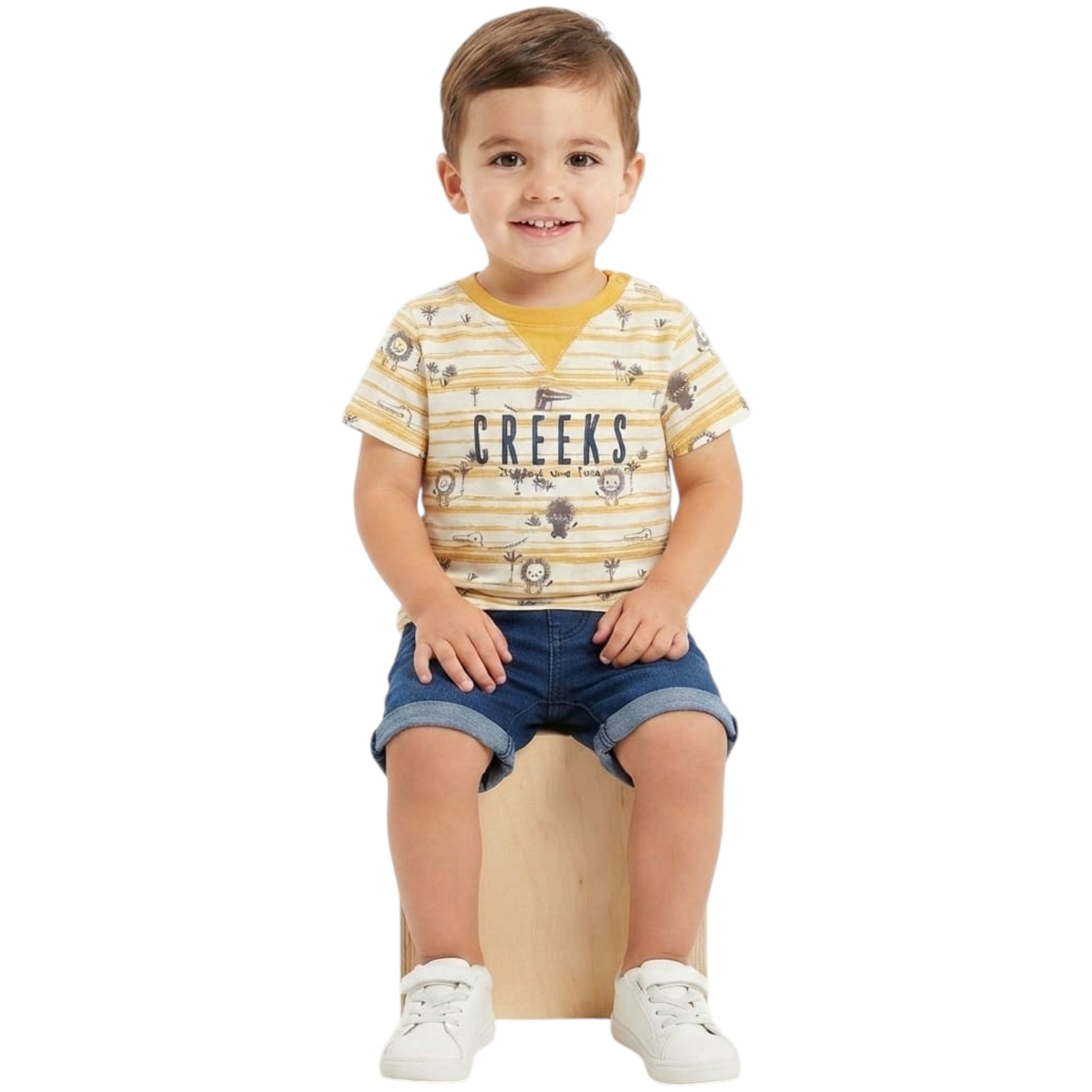 Kids Boy's Printed Top,Yellow
