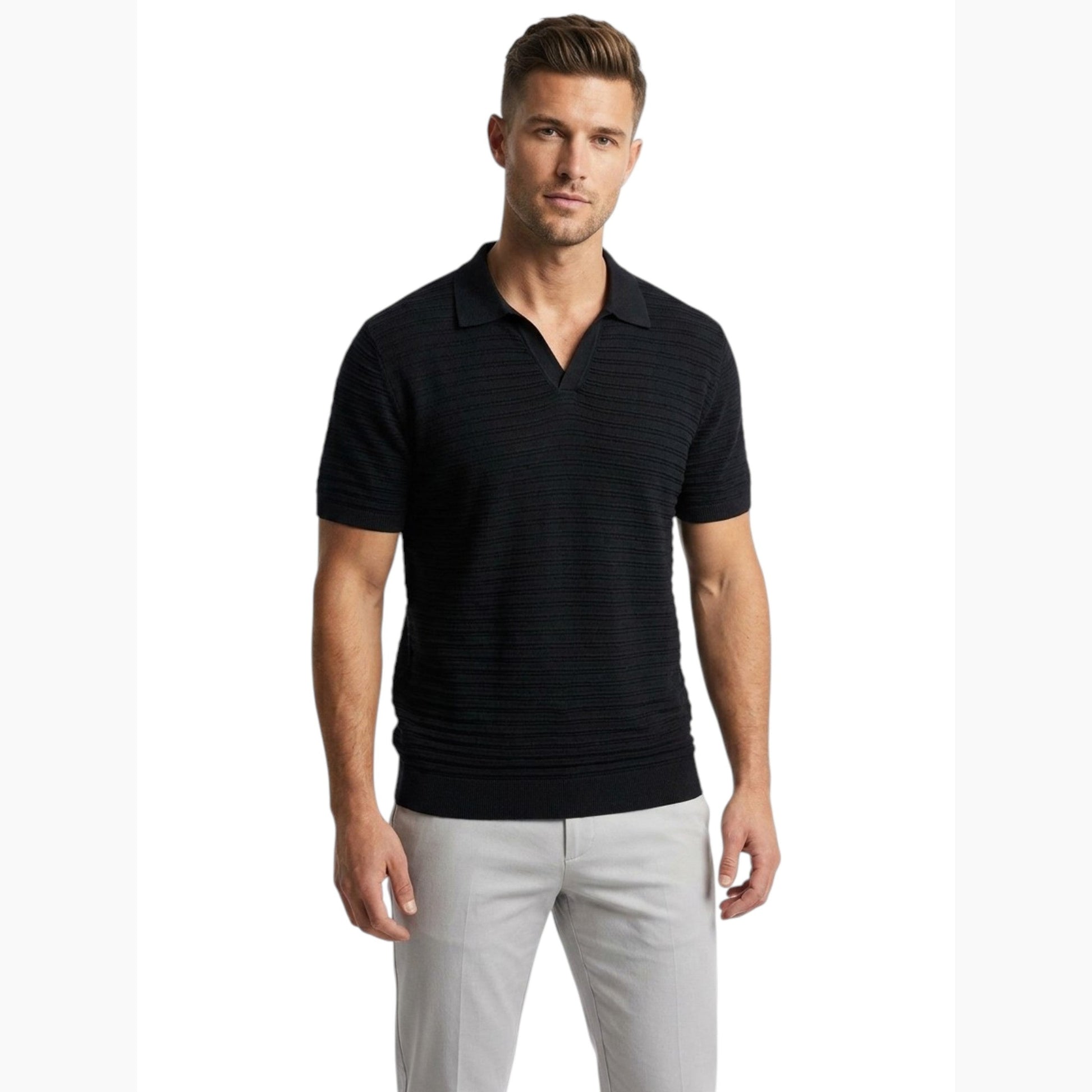 Men's Textured Top,Black