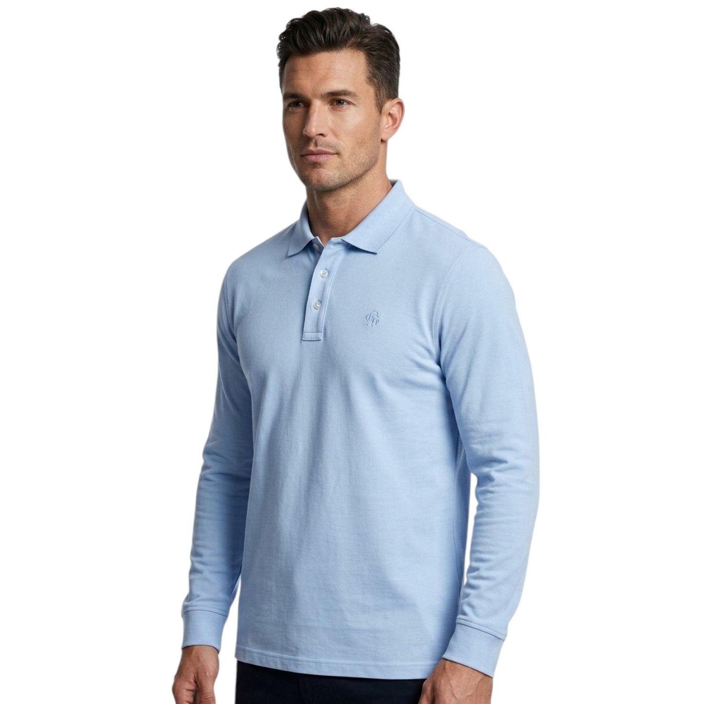 Men's Textured Polo T-Shirt,Blue