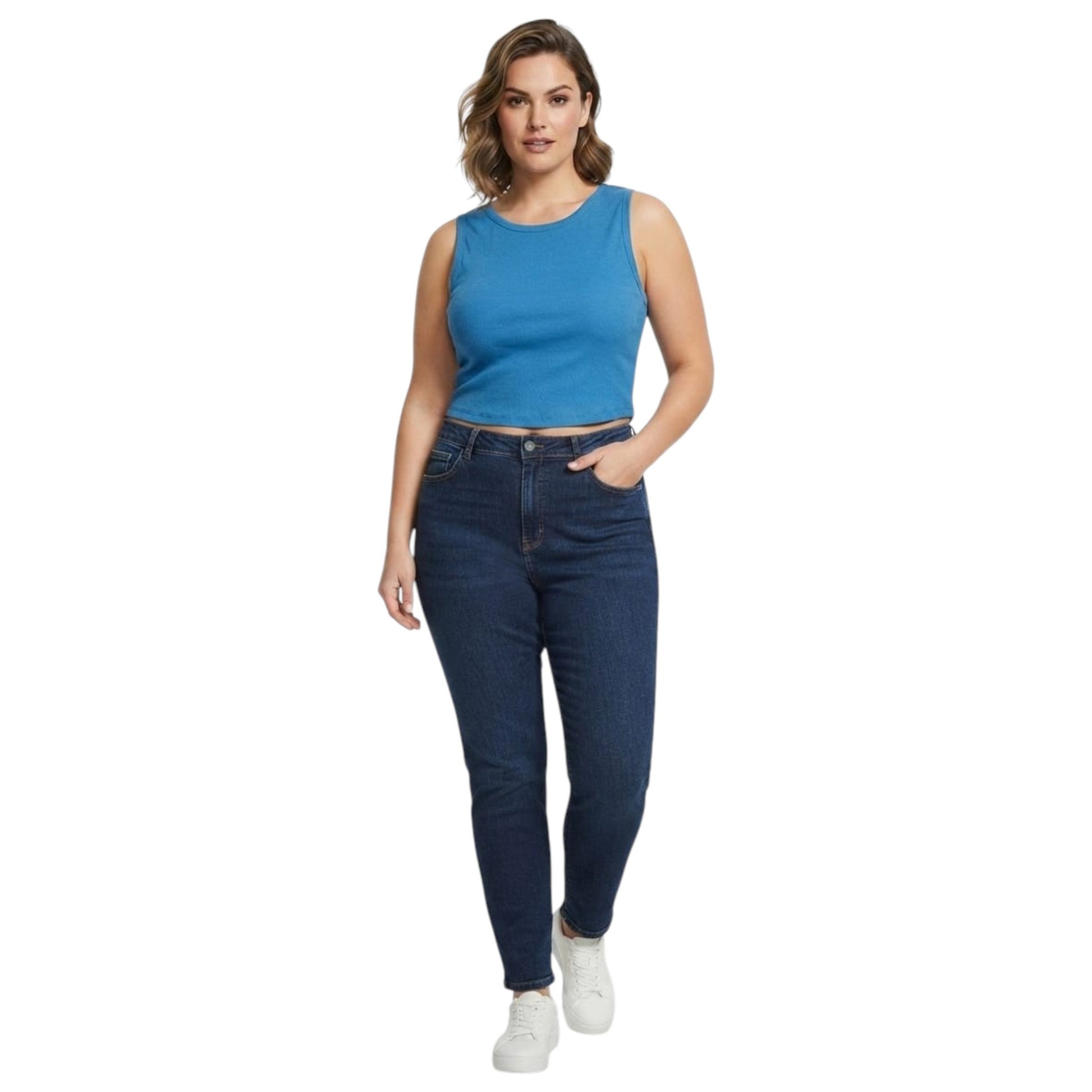 Women's Ribbed Top,Blue