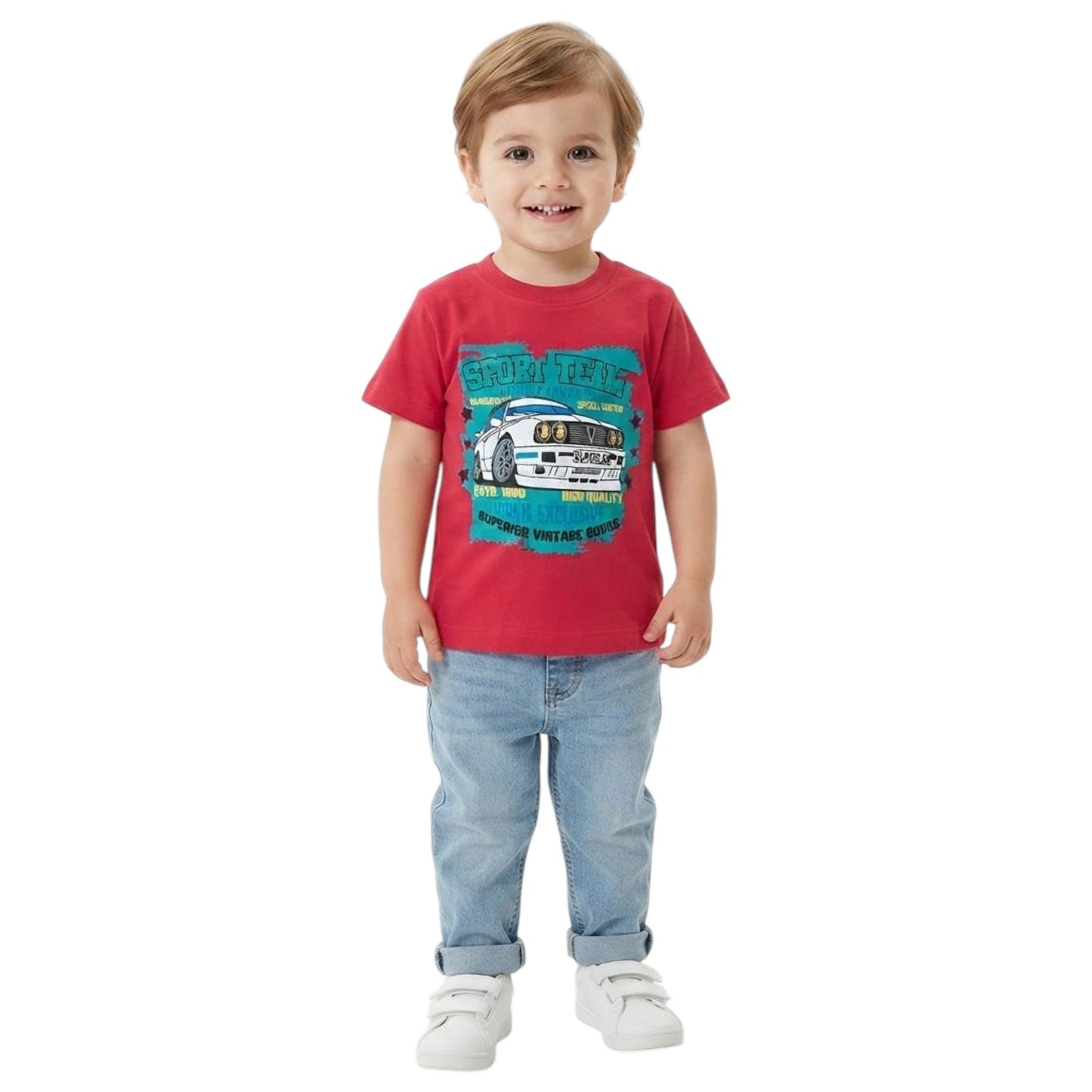 Kids Boy's Printed Top,Red