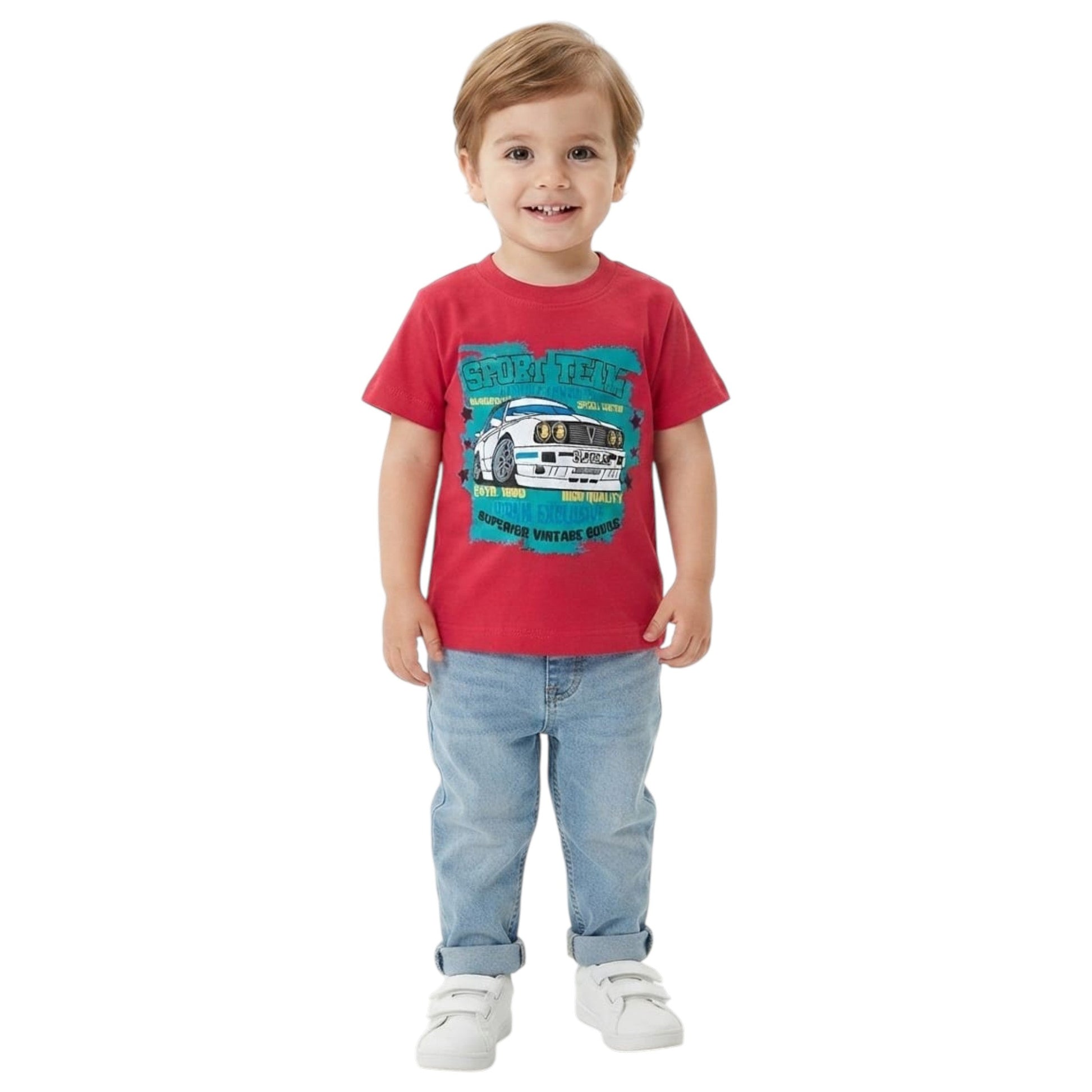 Kids Boy's Printed Top,Red