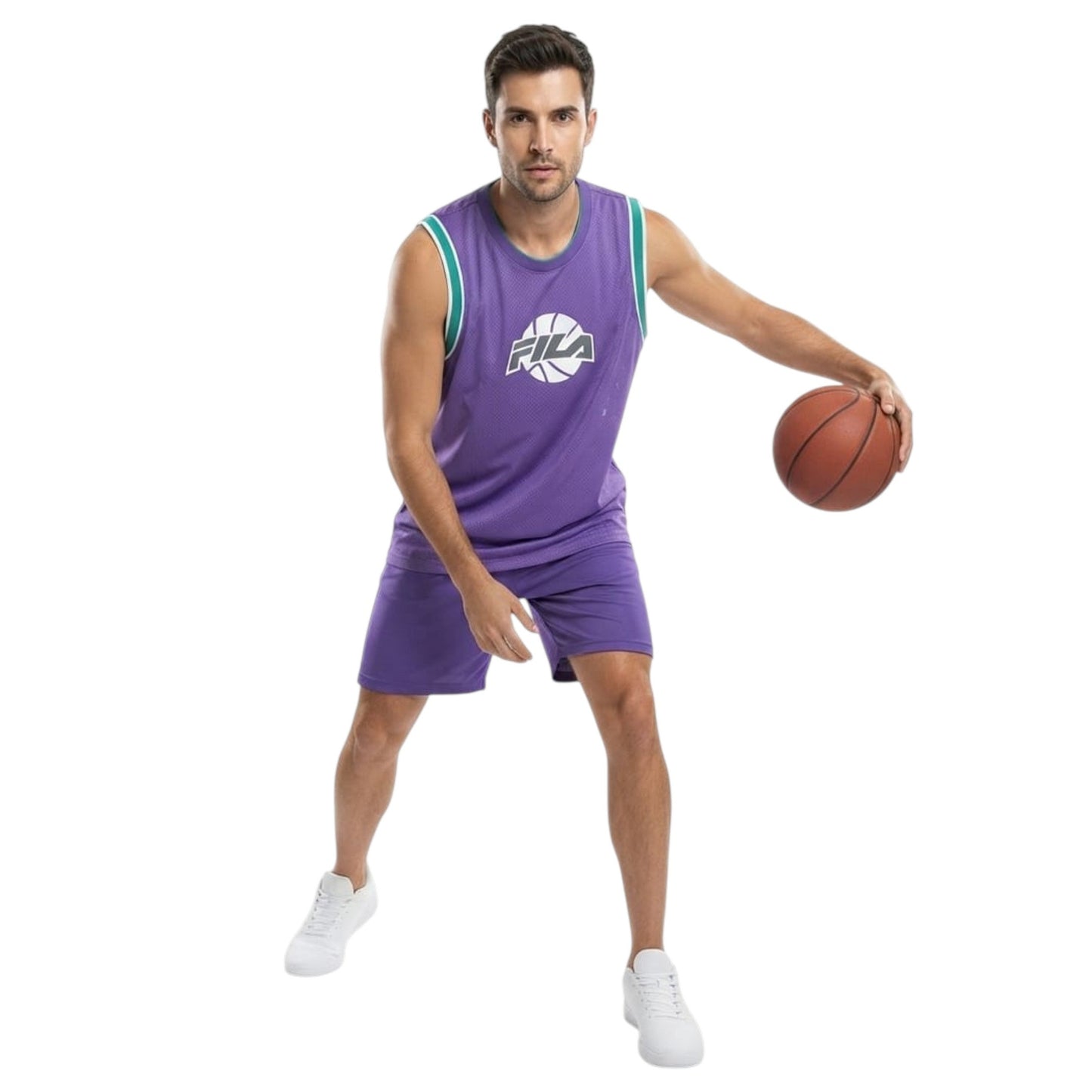 Men's Brand Logo Printed Sport Top,Dark Purple